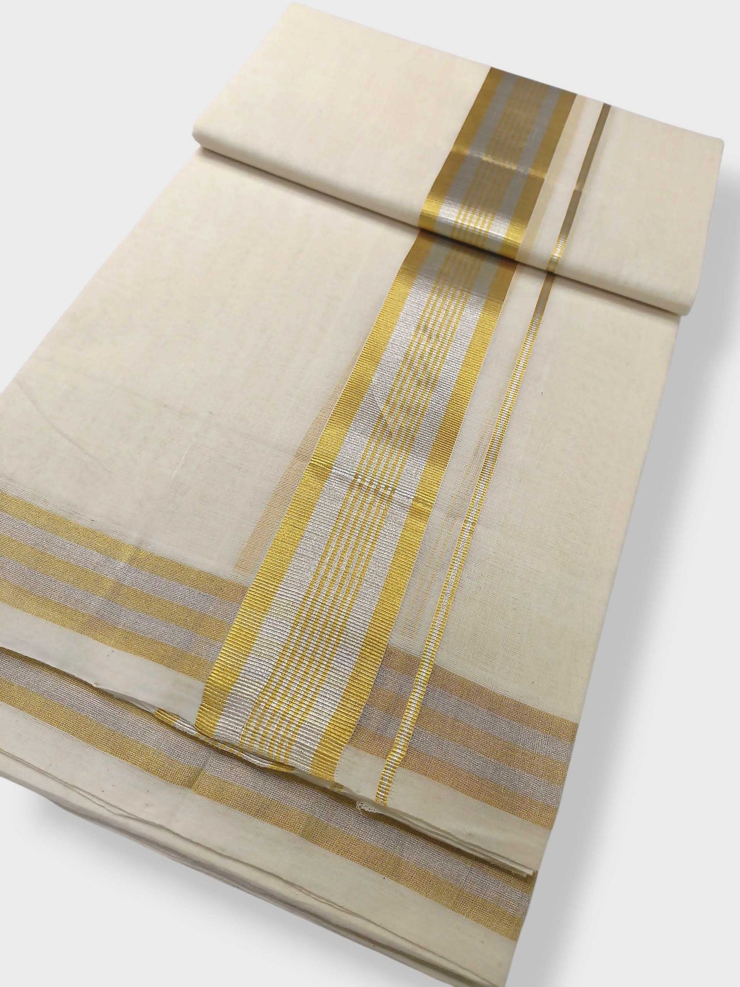 Original Balaramapuram Handloom Kasavu Mundu for Men