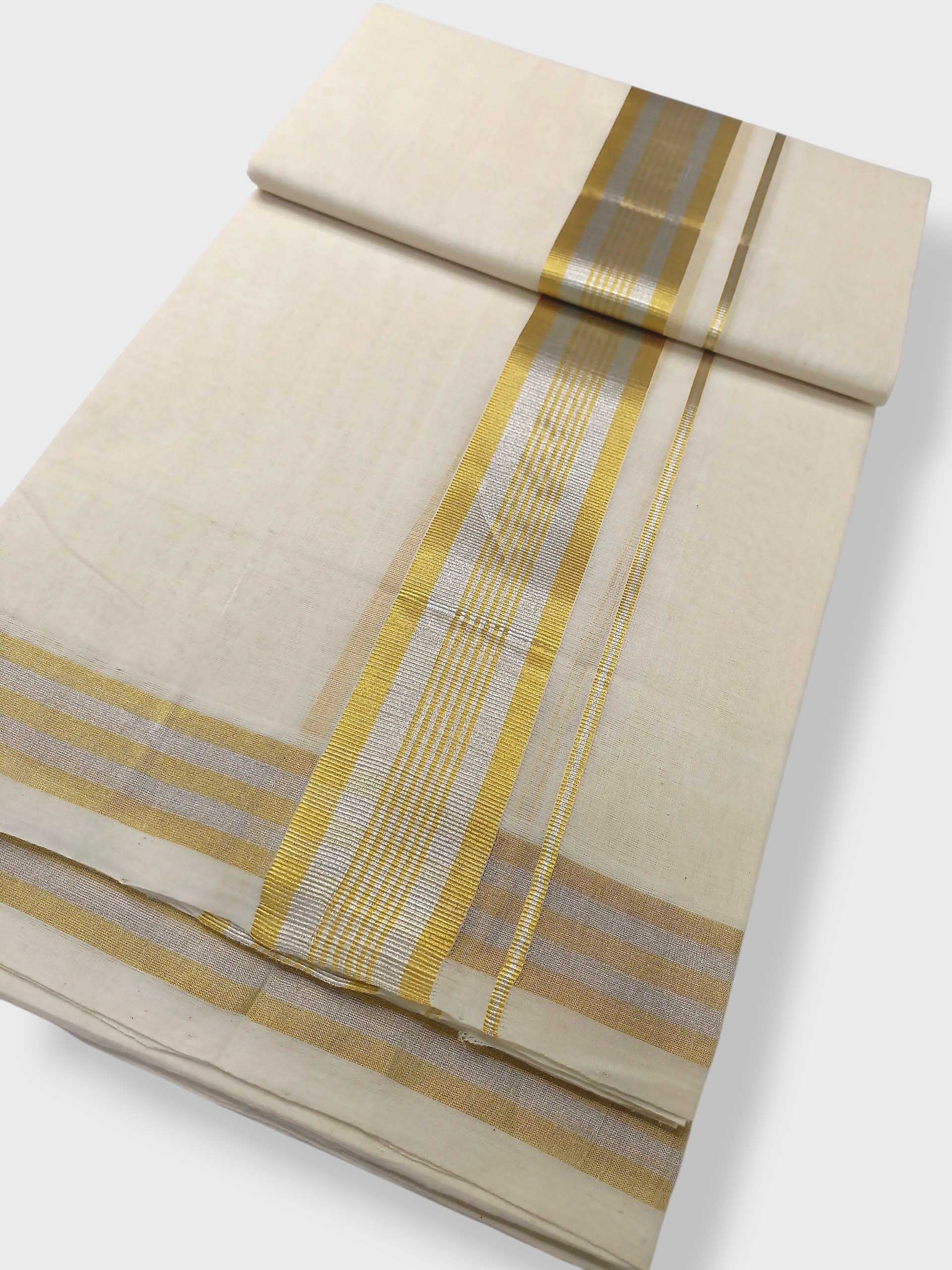 Original Balaramapuram Handloom Kasavu Mundu for Men