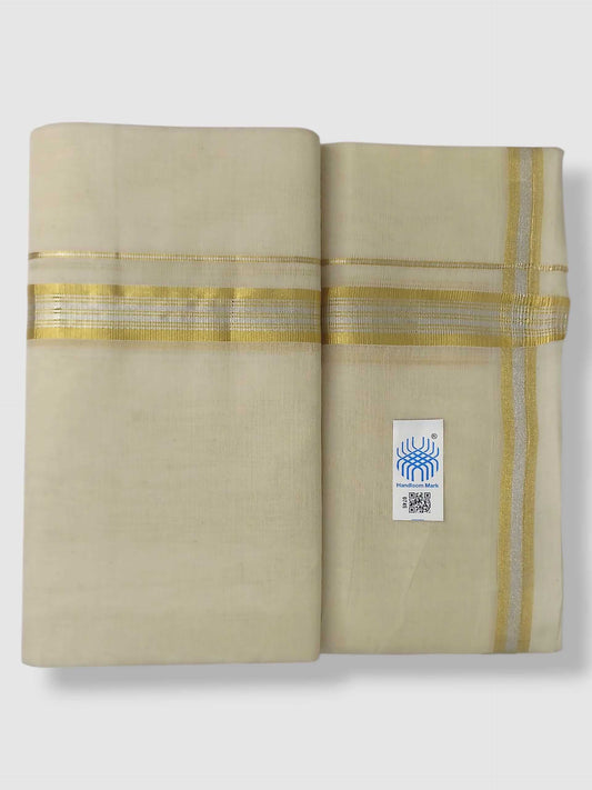 Original Balaramapuram Handloom Kasavu Mundu for Men