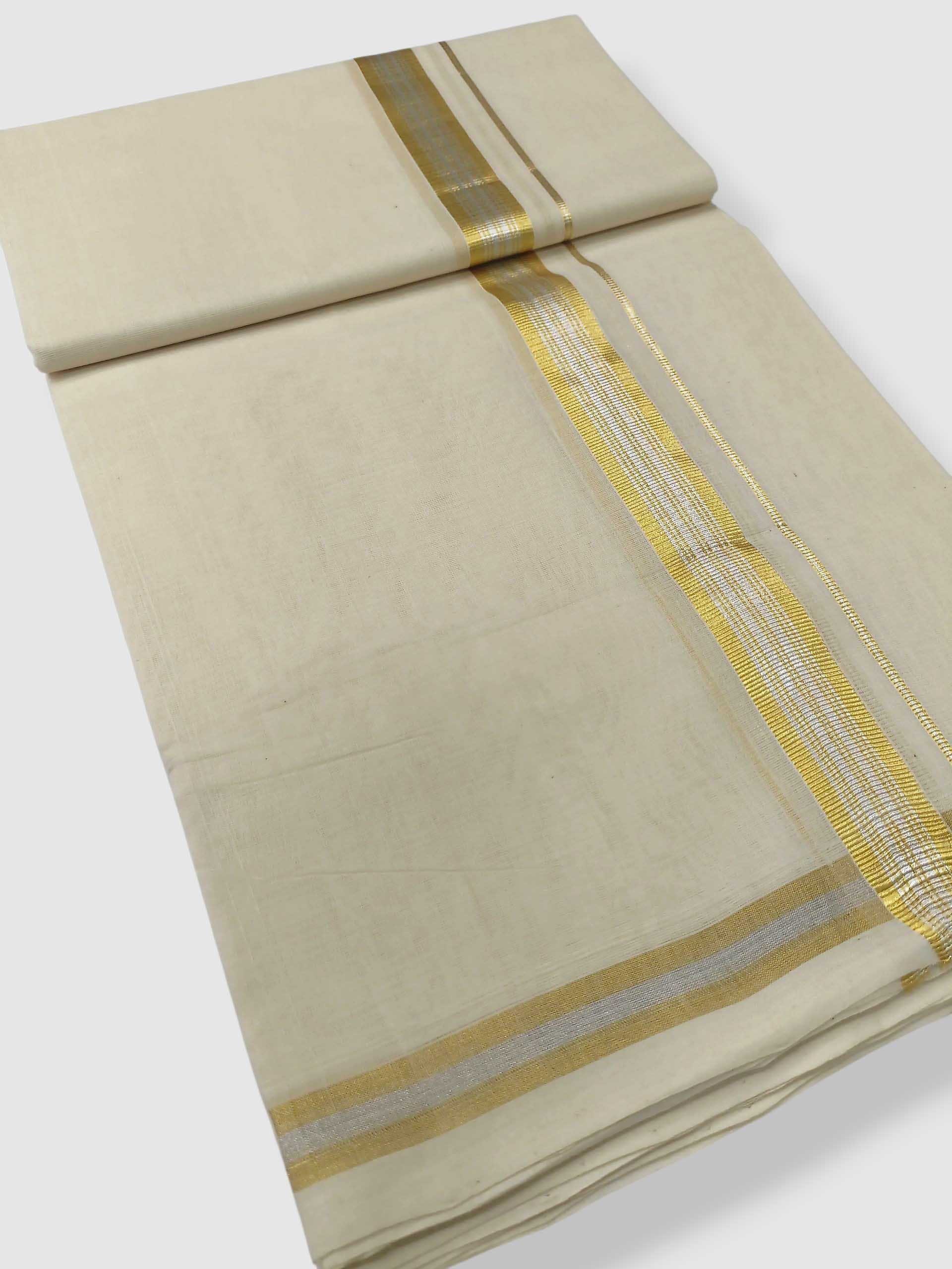 Original Balaramapuram Handloom Kasavu Mundu for Men