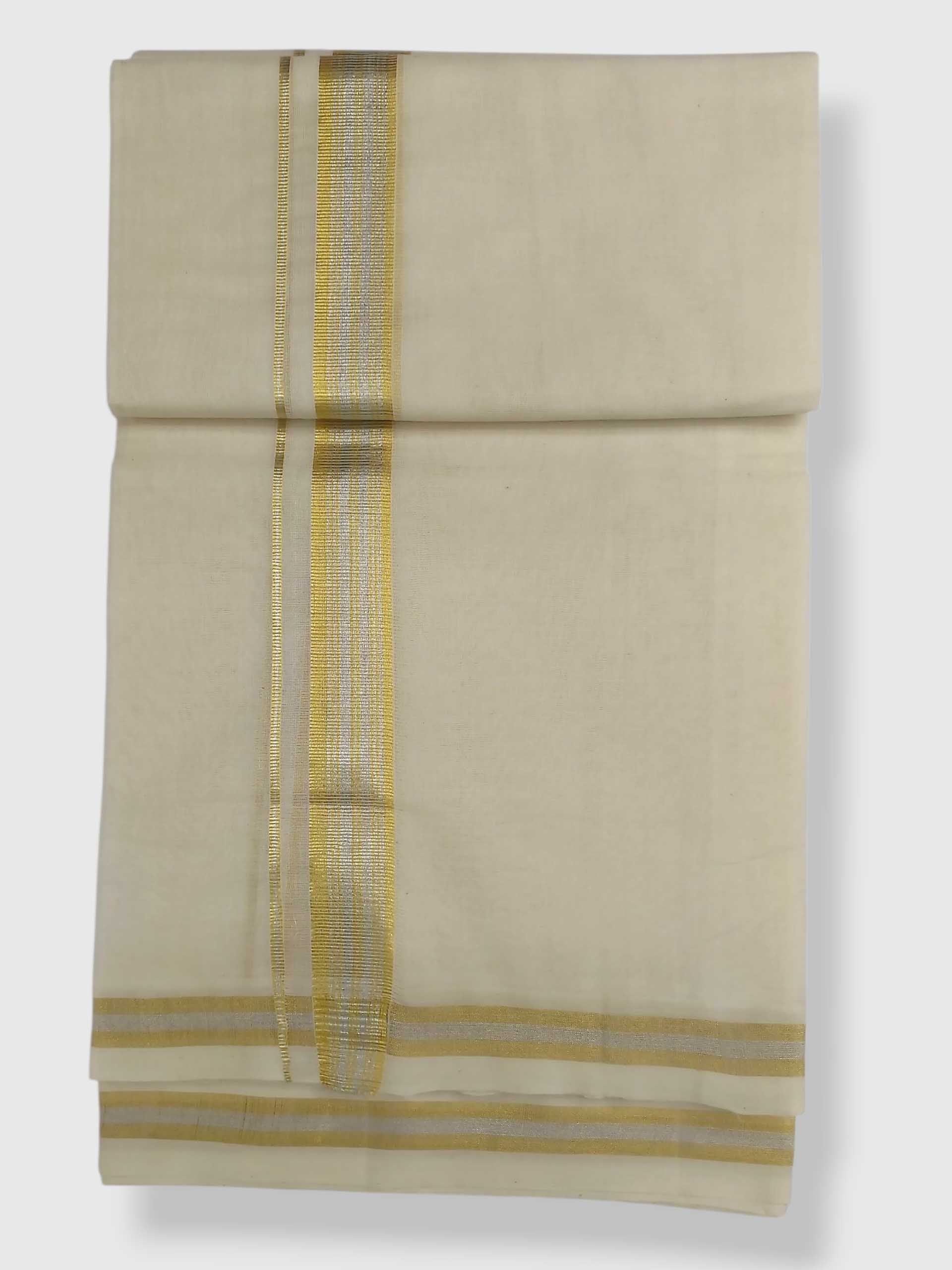 Original Balaramapuram Handloom Kasavu Mundu for Men
