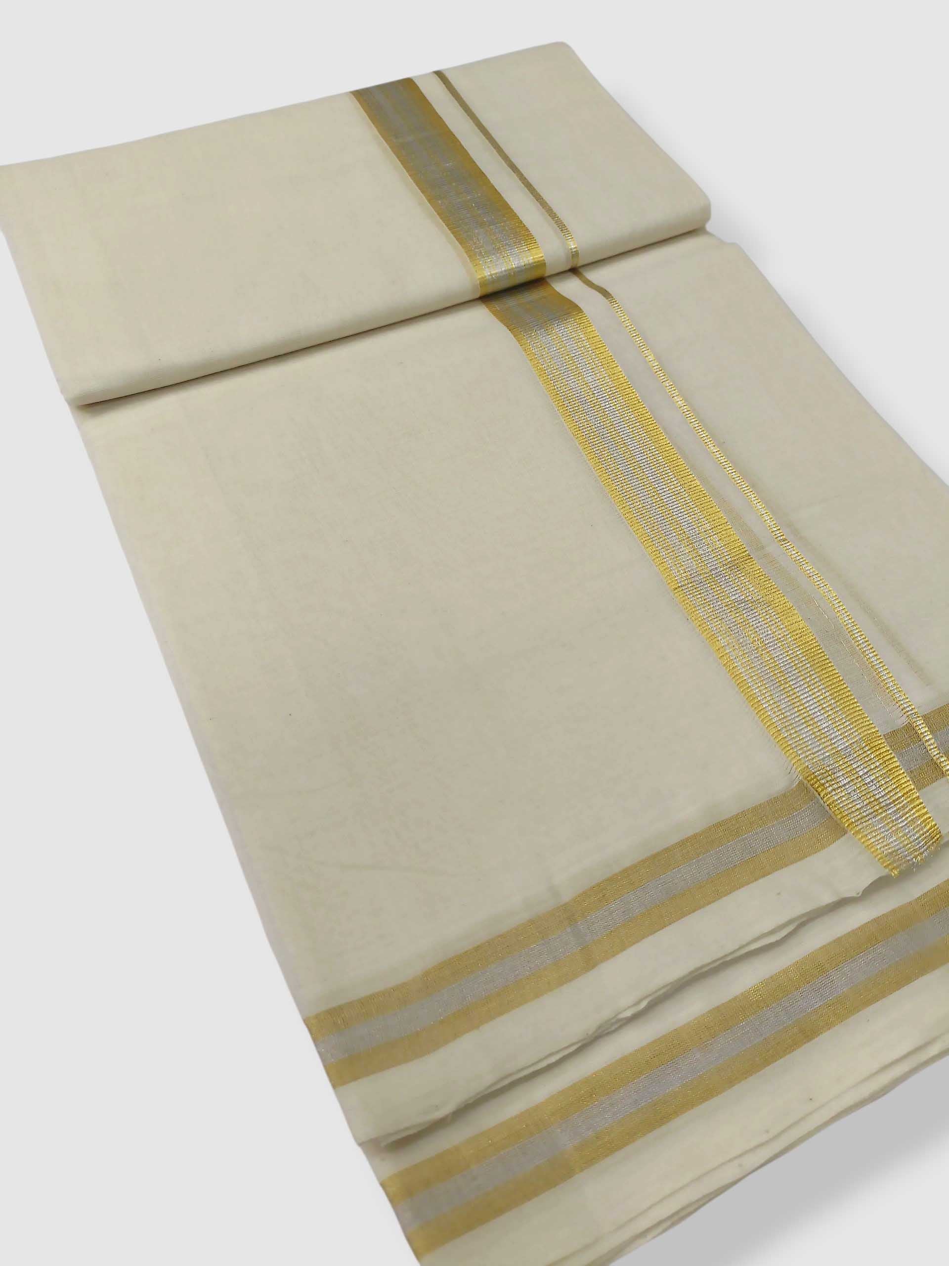 Original Balaramapuram Handloom Kasavu Mundu for Men