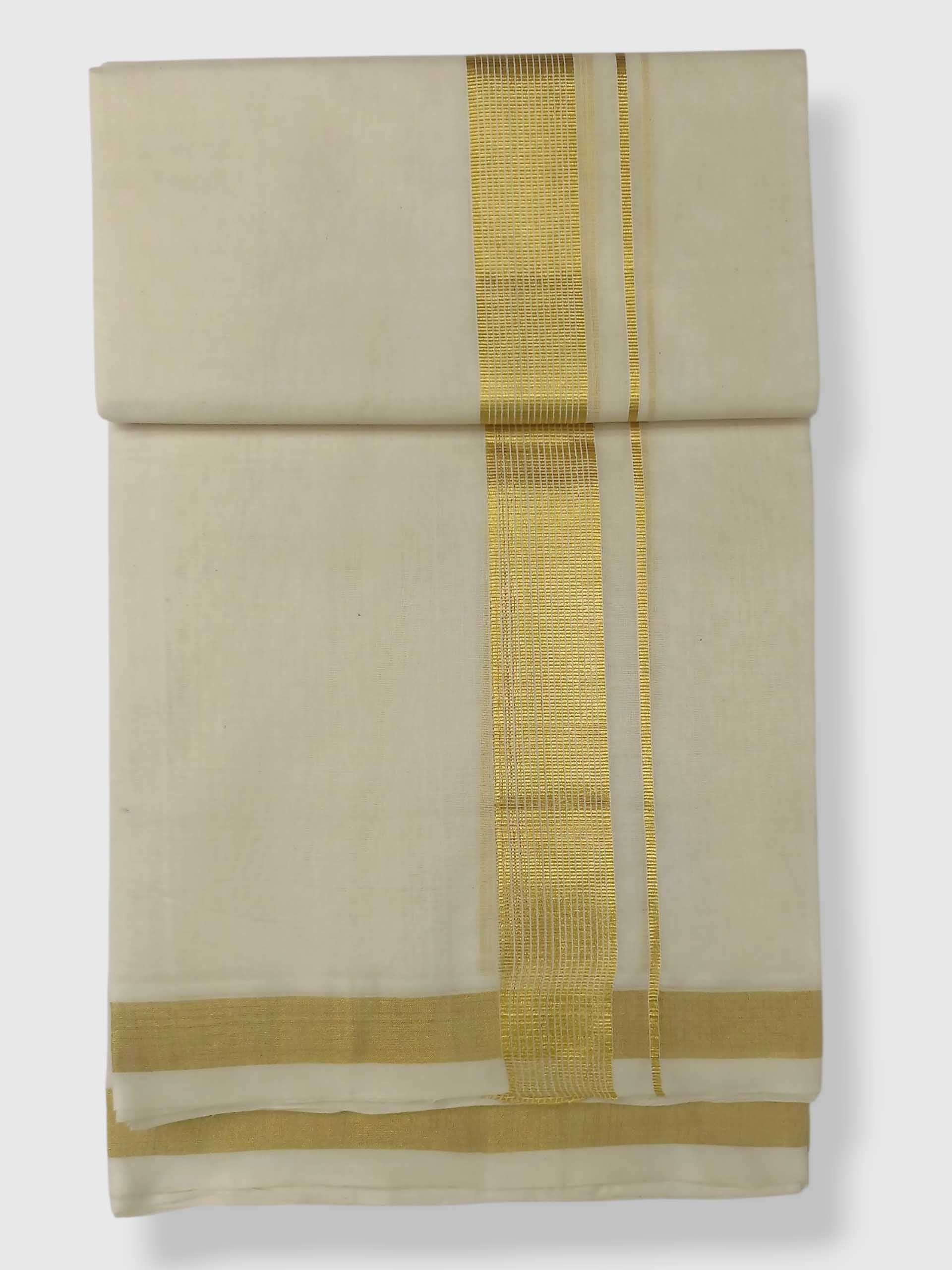 Original Balaramapuram Handloom Kasavu Mundu for Men