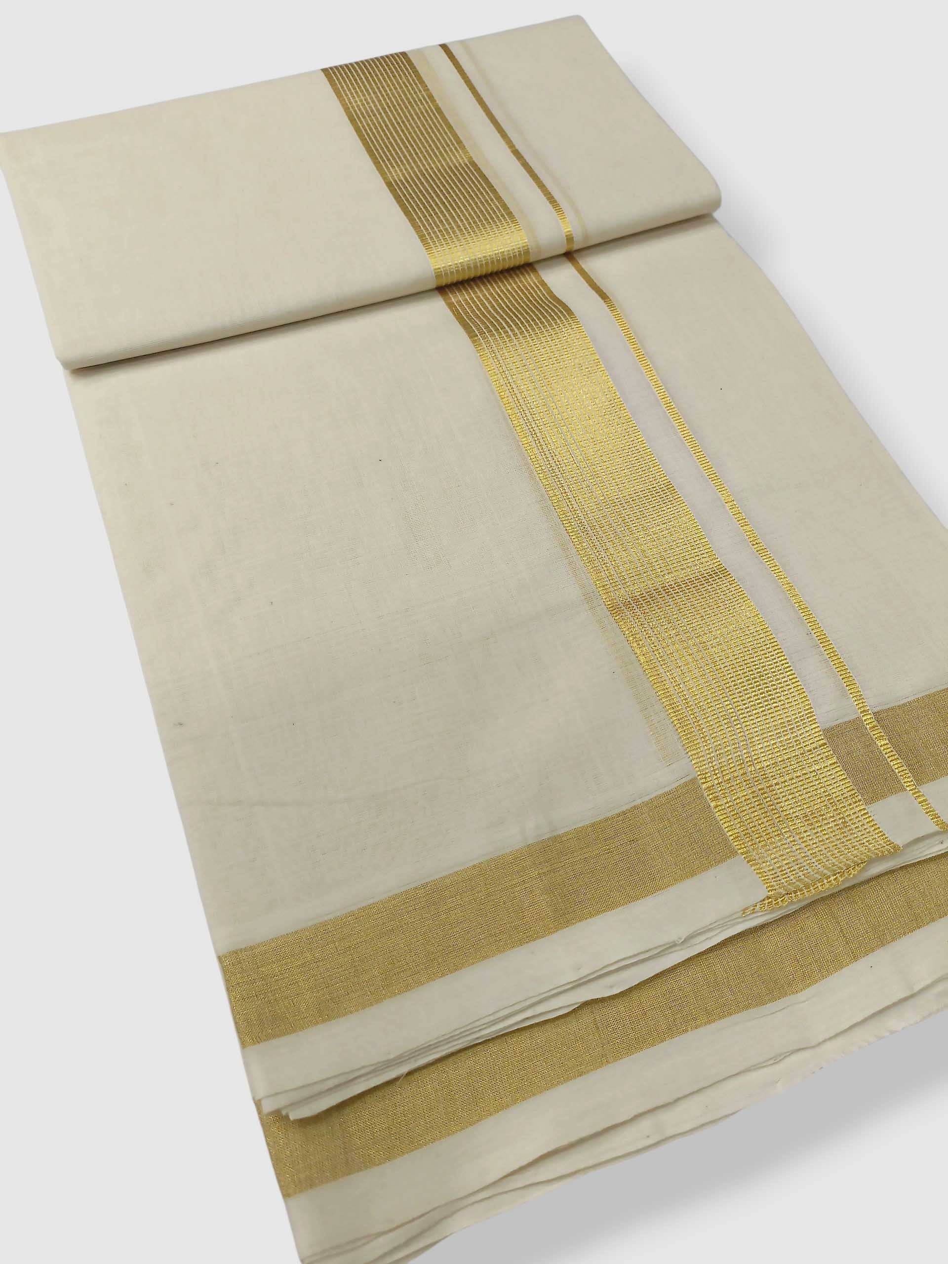 Original Balaramapuram Handloom Kasavu Mundu for Men