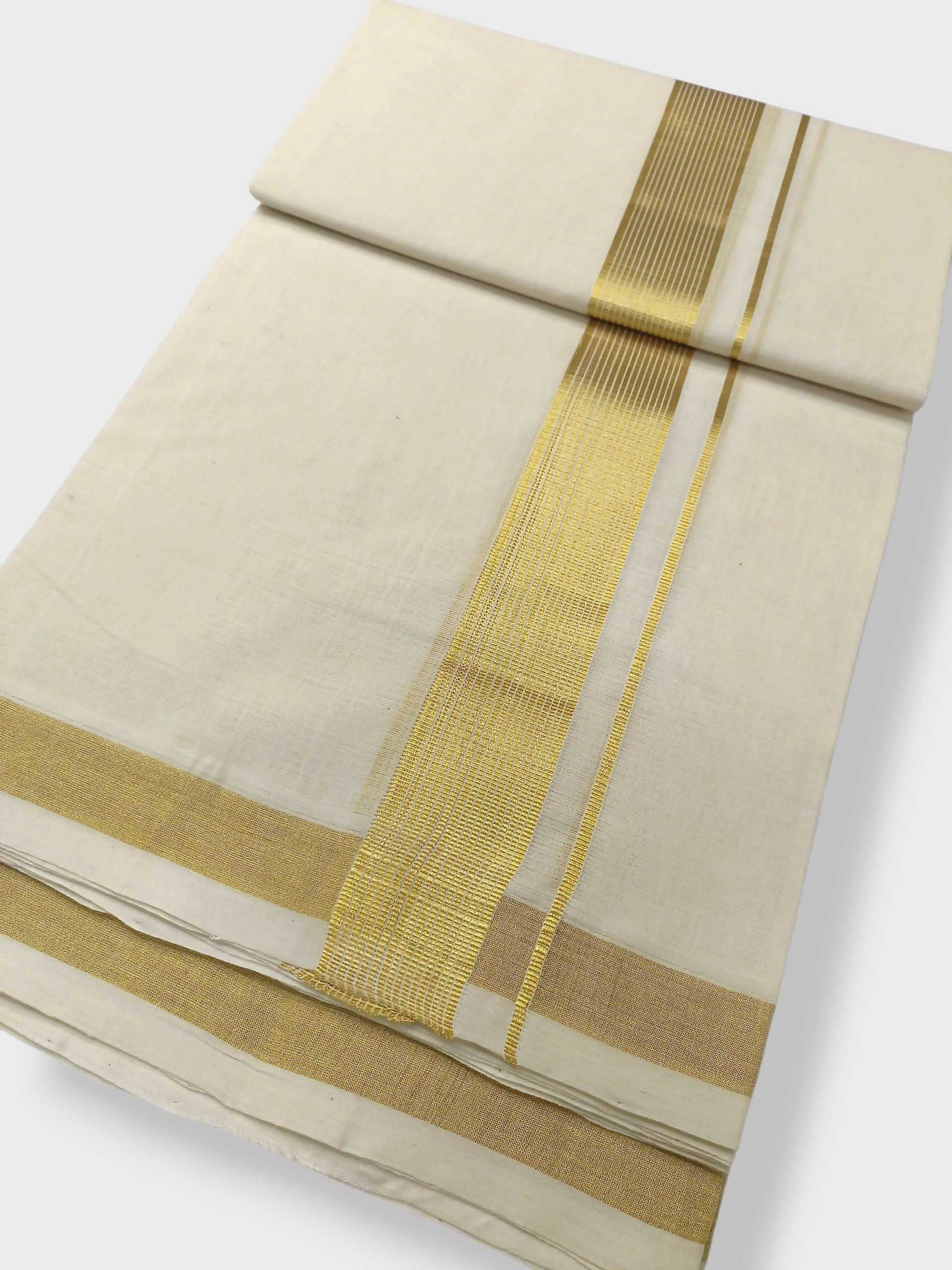 Original Balaramapuram Handloom Kasavu Mundu for Men