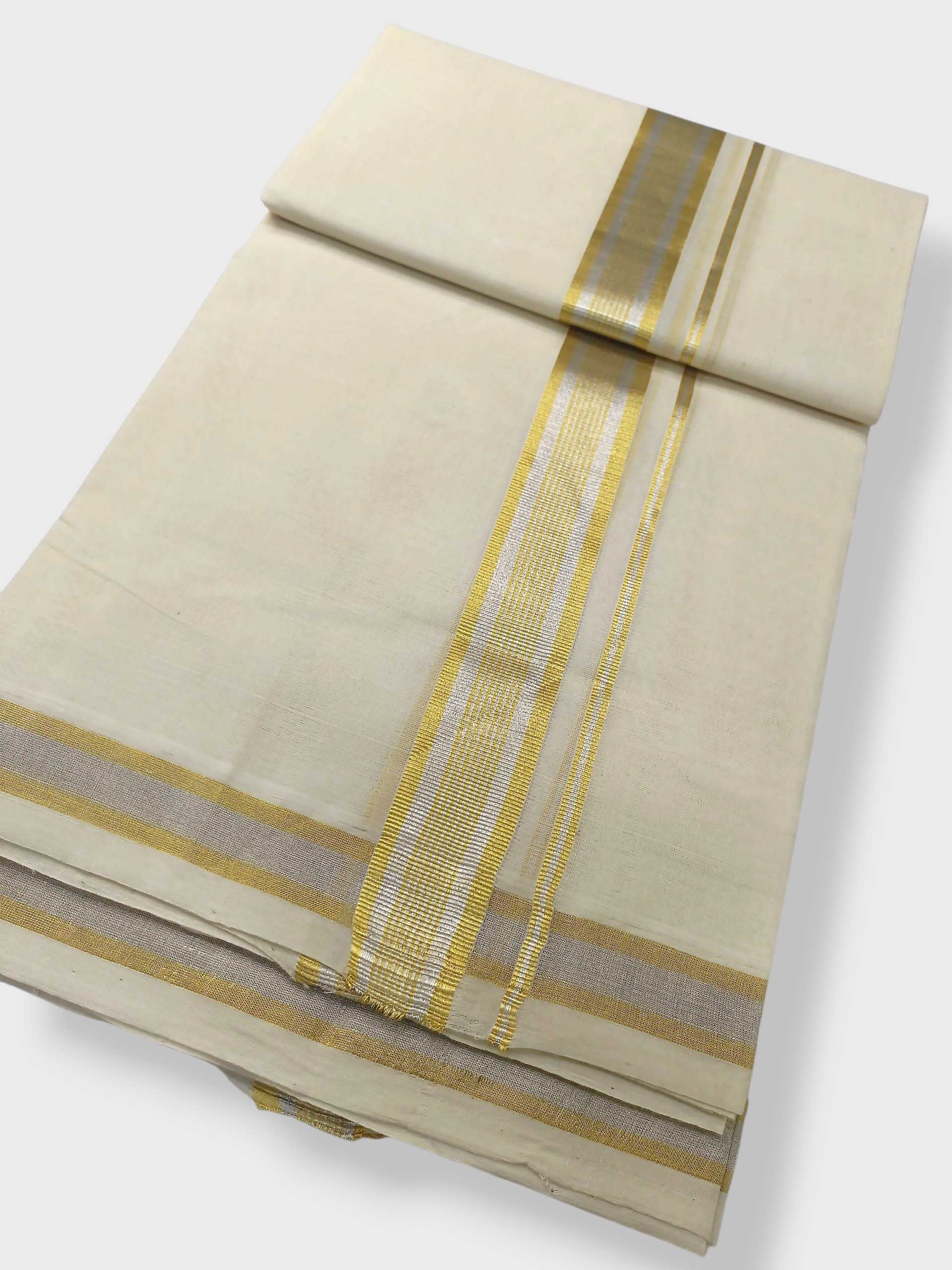 Original Balaramapuram Handloom Kasavu Mundu for Men