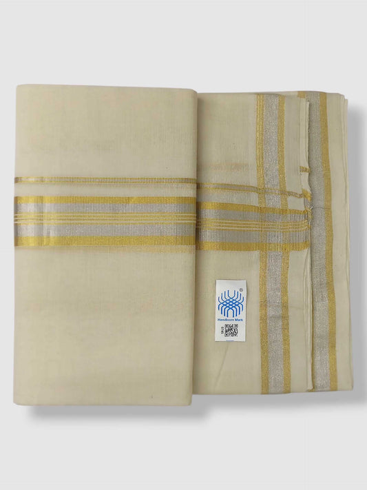 Original Balaramapuram Handloom Kasavu Mundu for Men