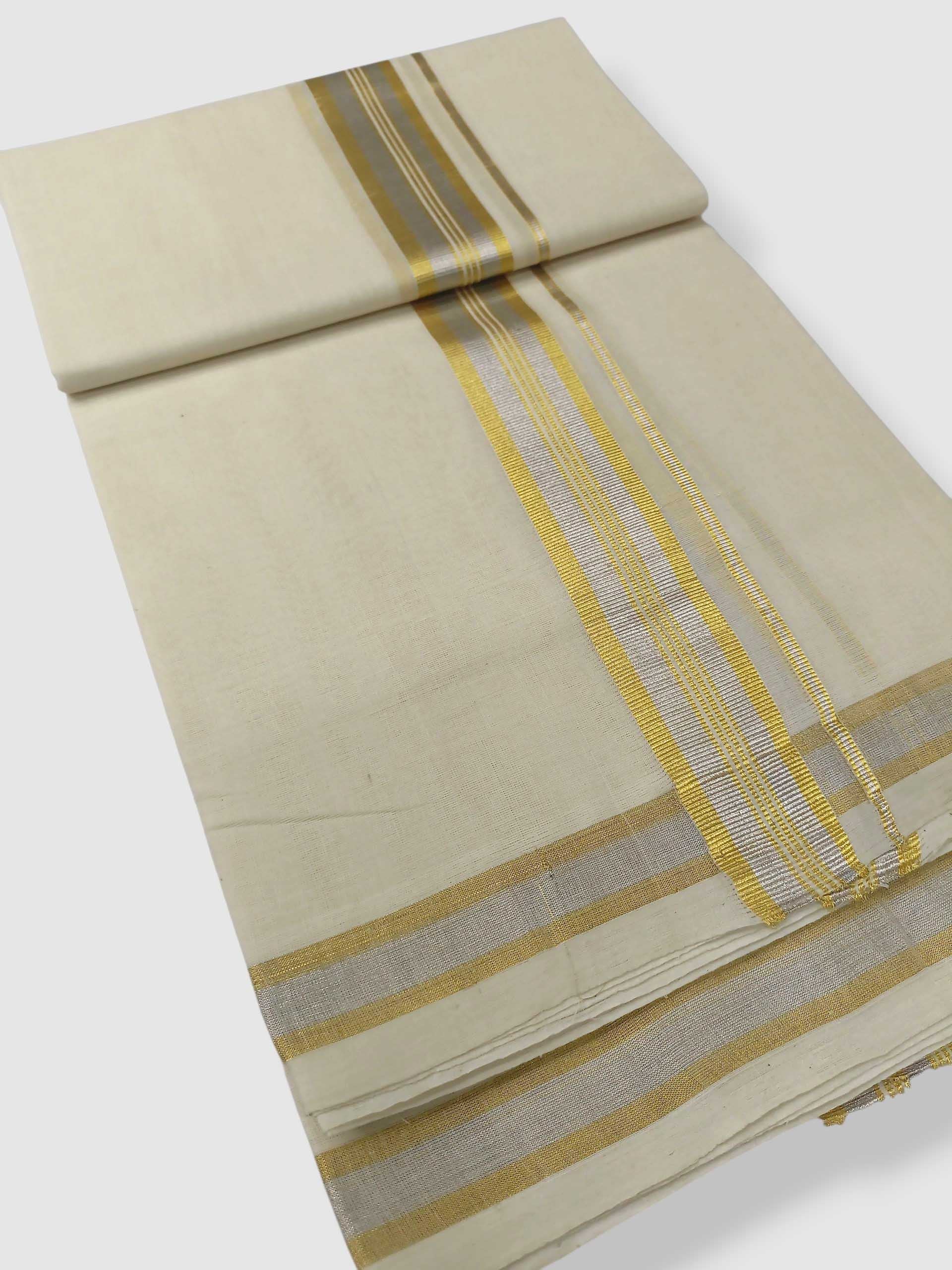 Original Balaramapuram Handloom Kasavu Mundu for Men