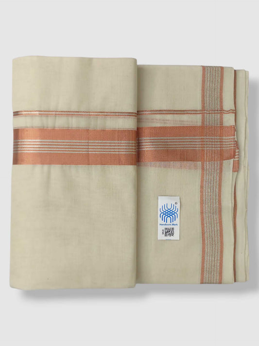 Original Balaramapuram Handloom Kasavu Mundu for Men