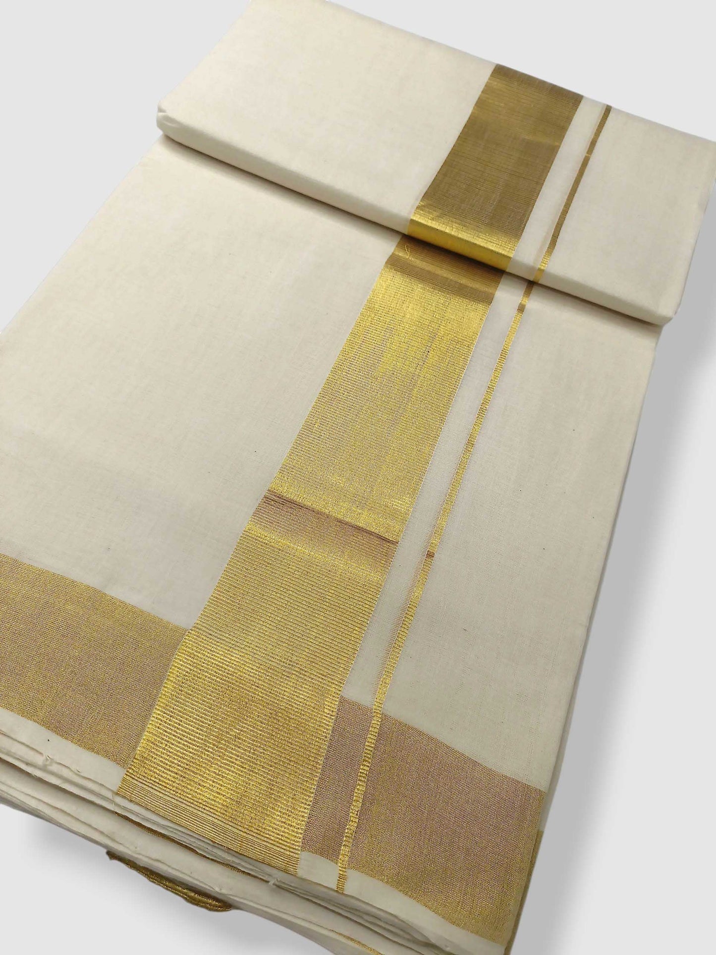 Original Balaramapuram Handloom Kasavu Mundu for Men
