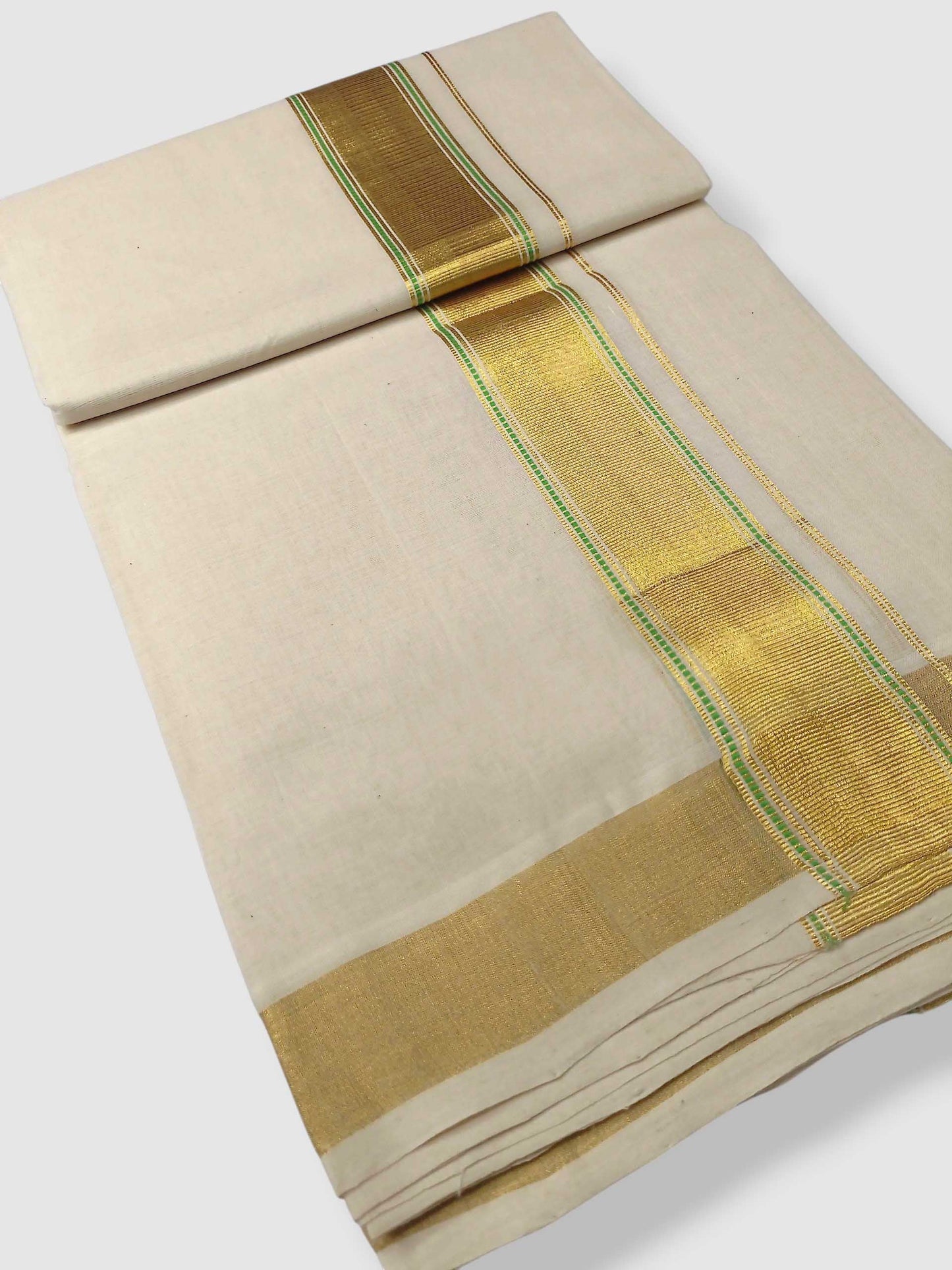 Original Balaramapuram Handloom Kasavu Mundu for Men
