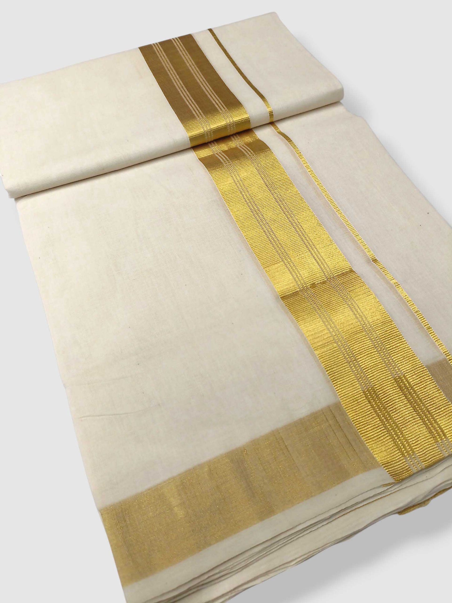 Original Balaramapuram Handloom Kasavu Mundu for Men