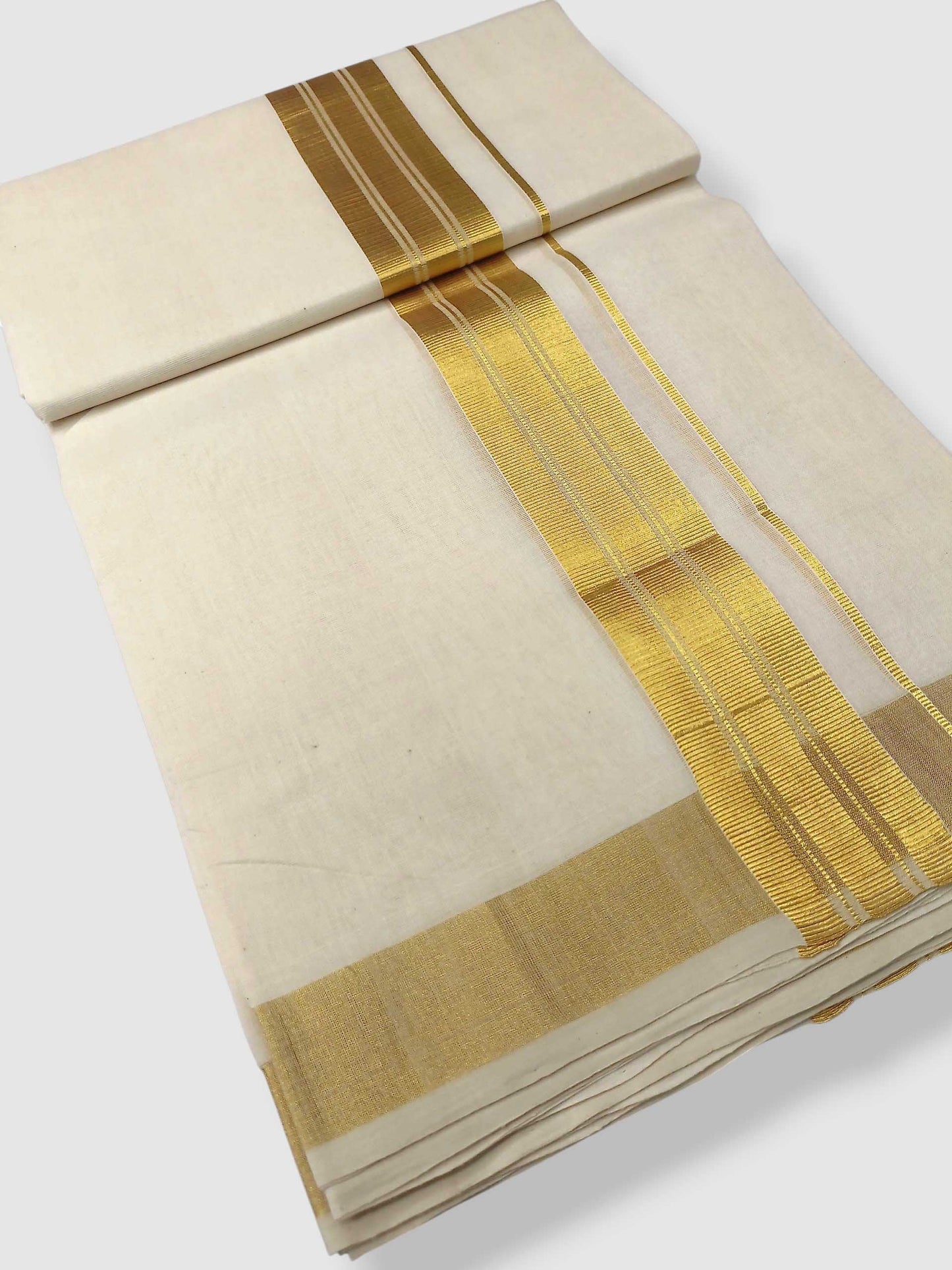 Original Balaramapuram Handloom Kasavu Mundu for Men