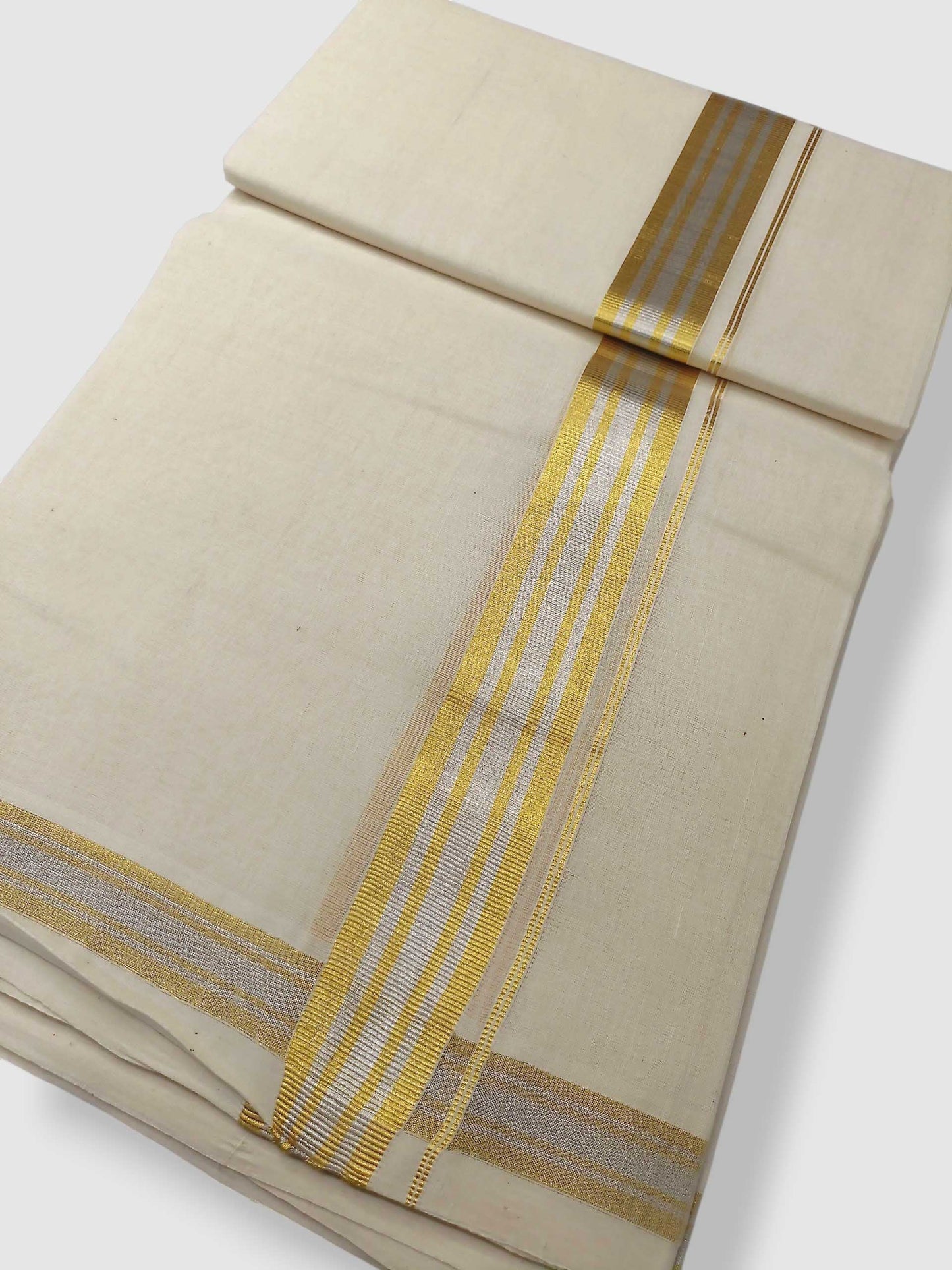 Original Balaramapuram Handloom Kasavu Mundu for Men
