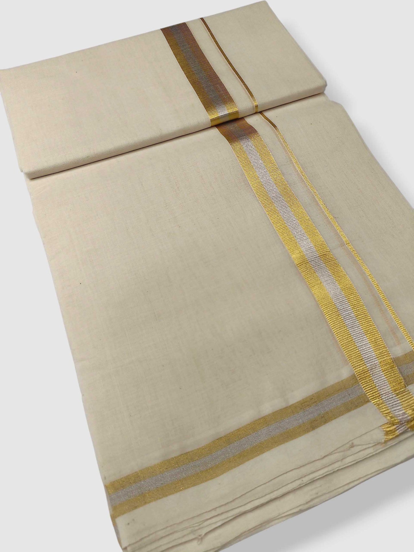 Original Balaramapuram Handloom Kasavu Mundu for Men