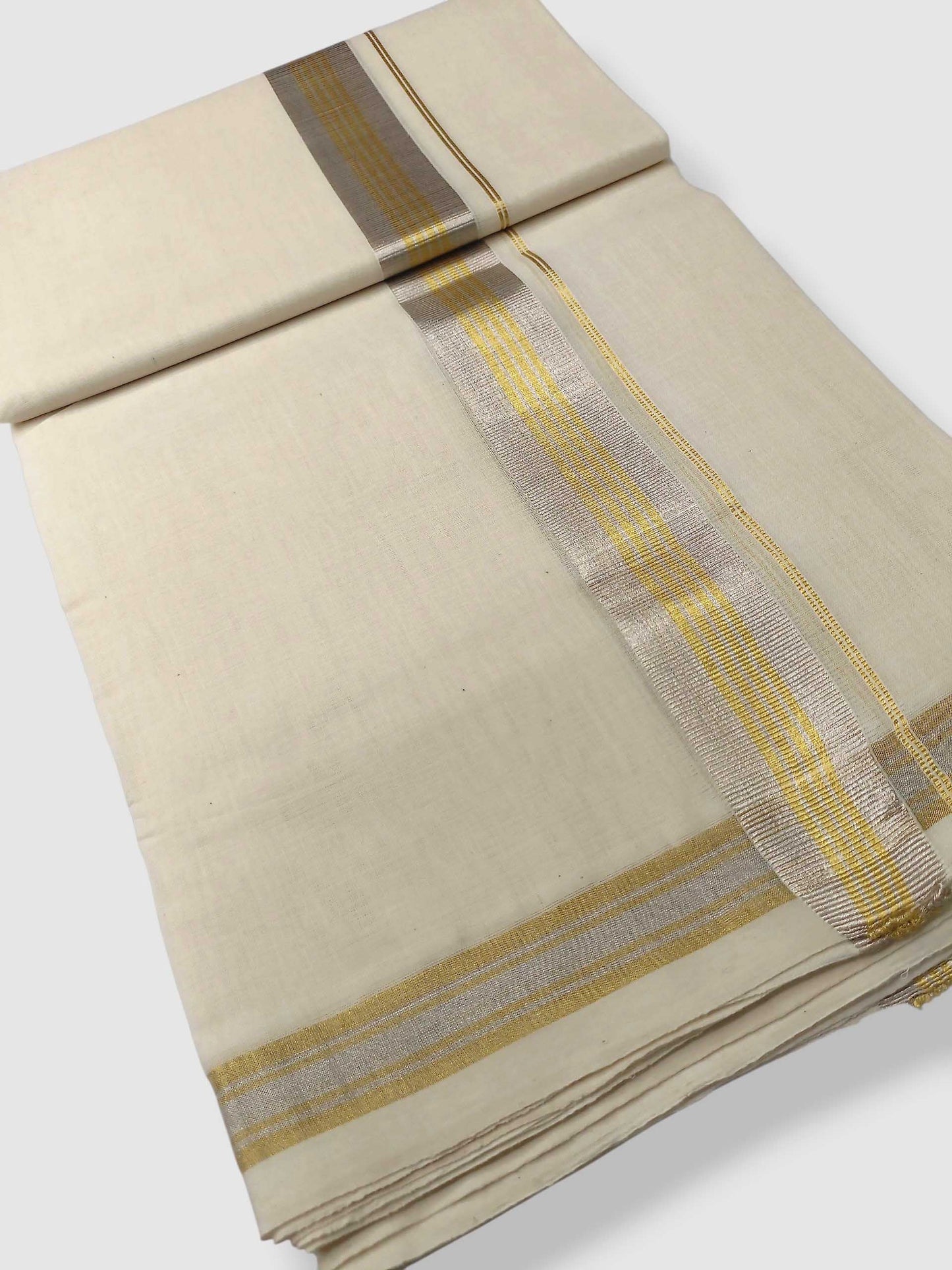 Original Balaramapuram Handloom Kasavu Mundu for Men
