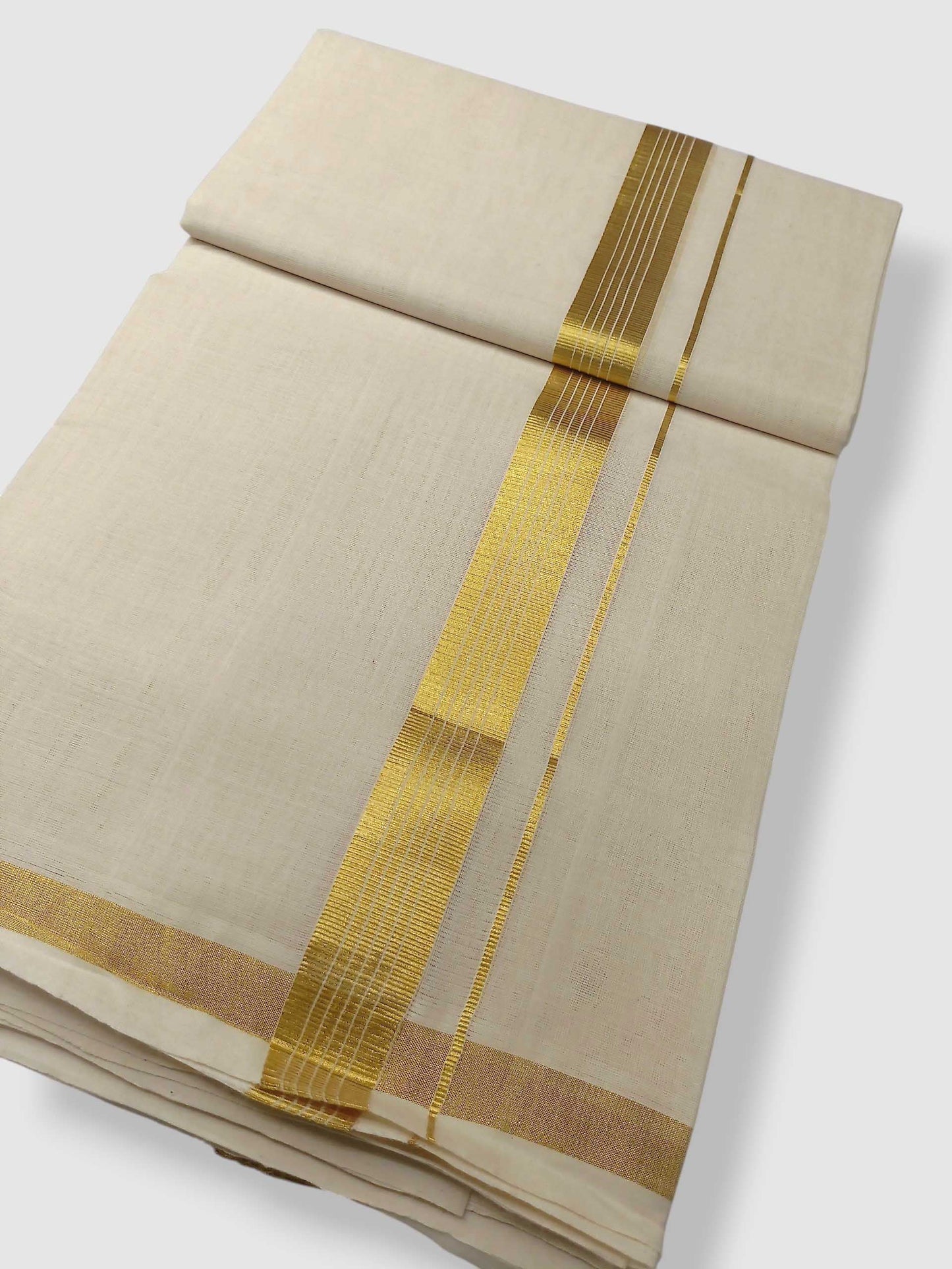 Original Balaramapuram Handloom Kasavu Mundu for Men