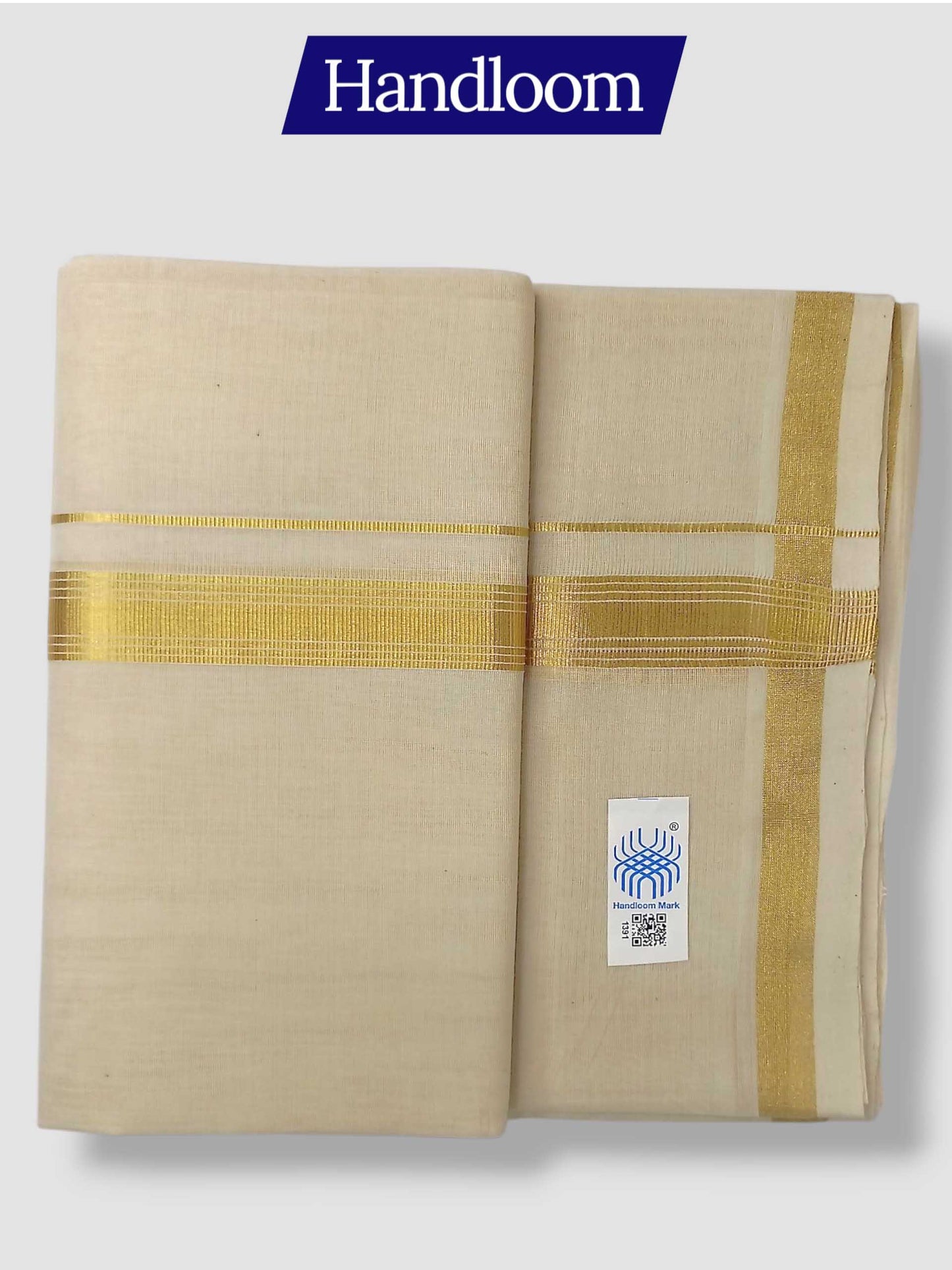 Original Balaramapuram Handloom Kasavu Mundu for Men