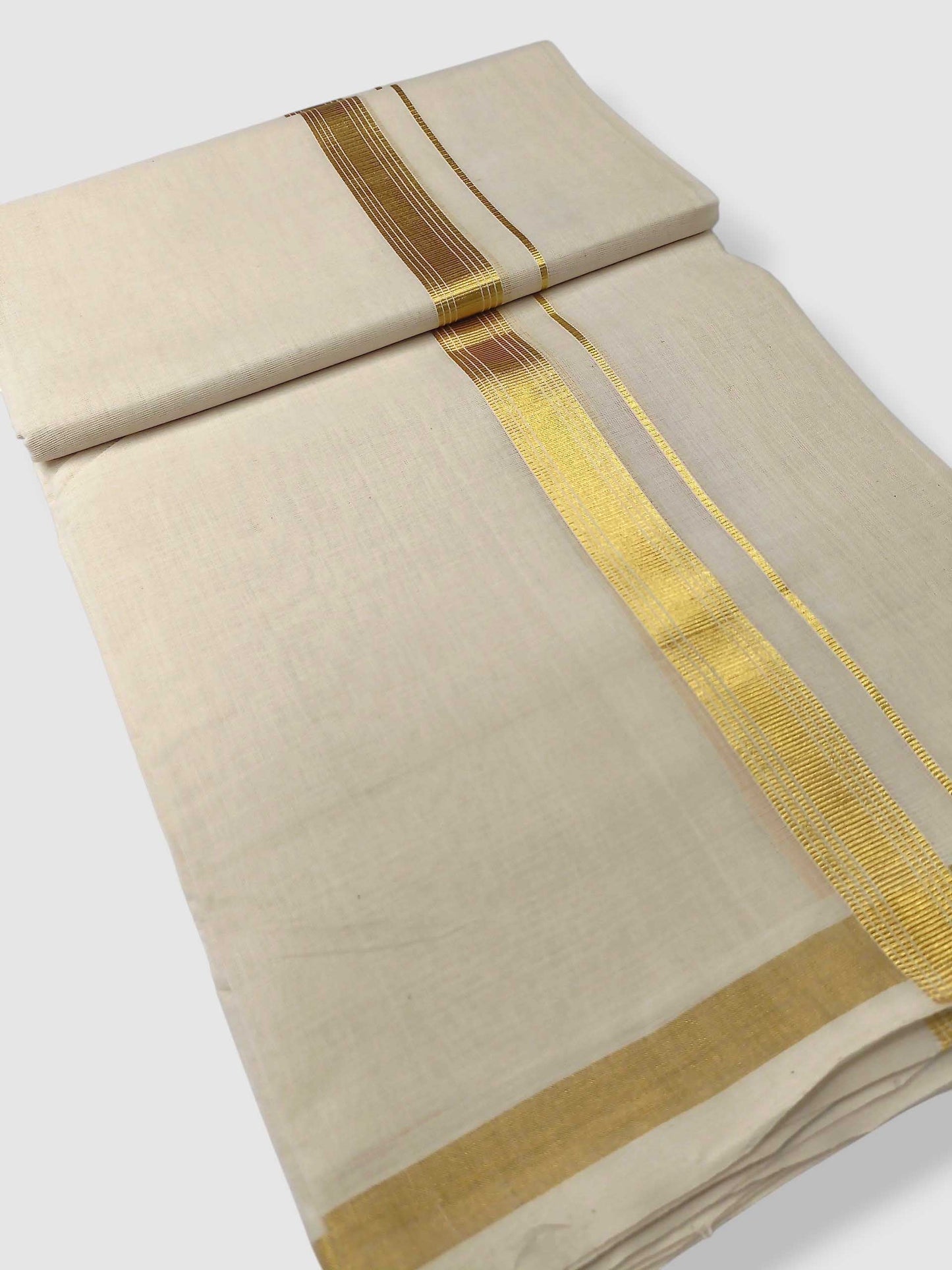 Original Balaramapuram Handloom Kasavu Mundu for Men