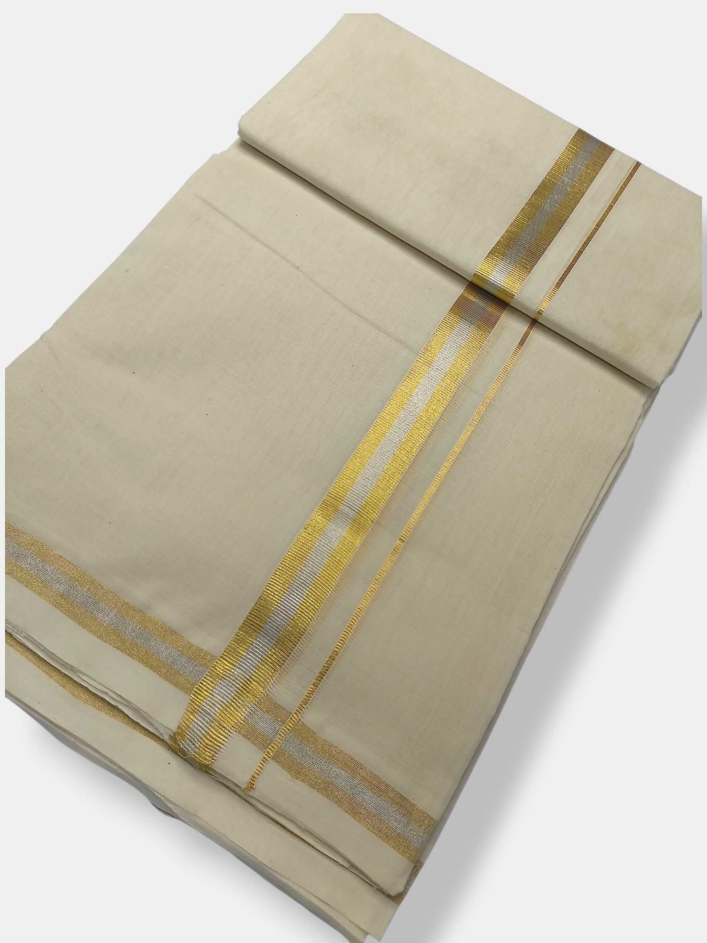 Original Balaramapuram Handloom Kasavu Mundu for Men