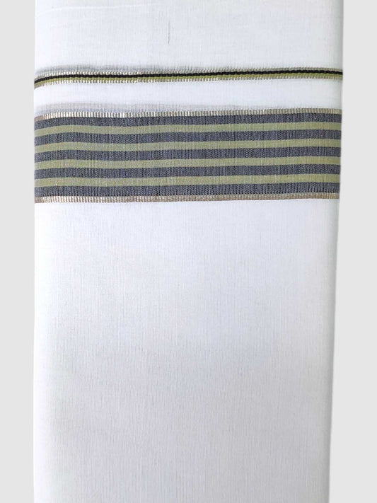 Pure White Cotton Men's Double Dhoti