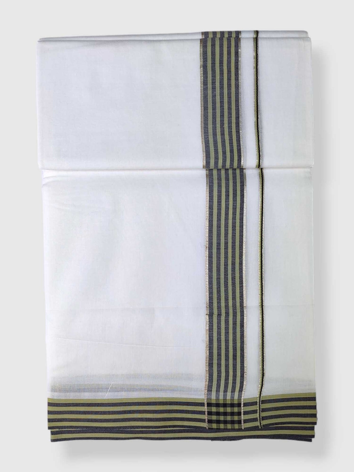 Pure White Cotton Men's Double Dhoti