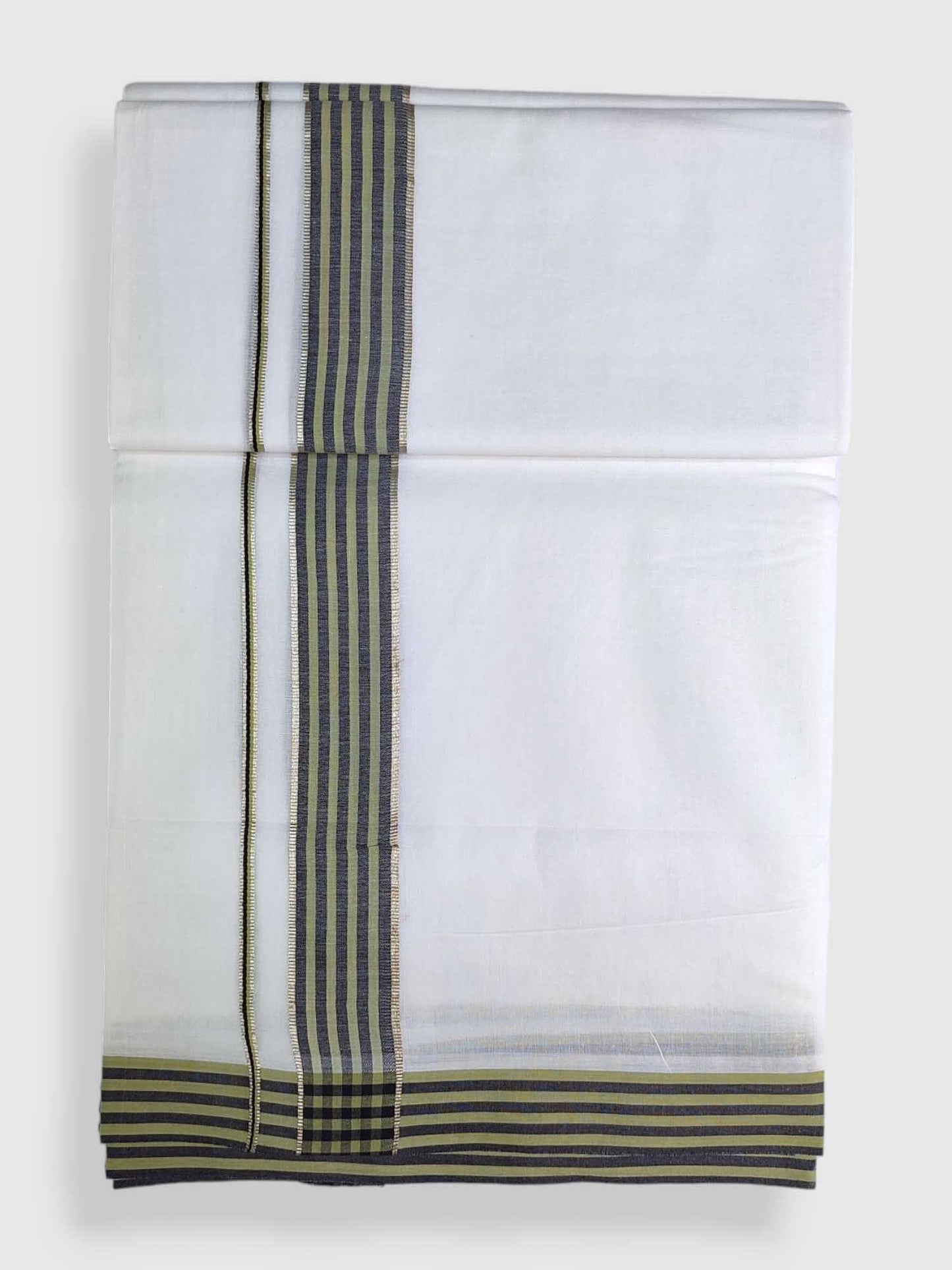 Pure White Cotton Men's Double Dhoti
