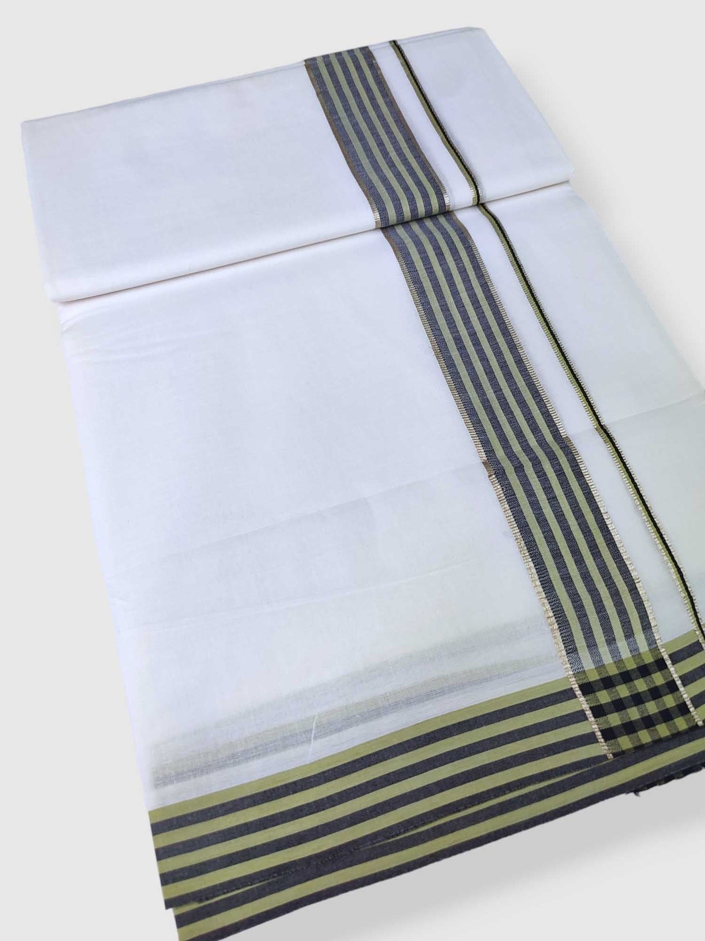 Pure White Cotton Men's Double Dhoti