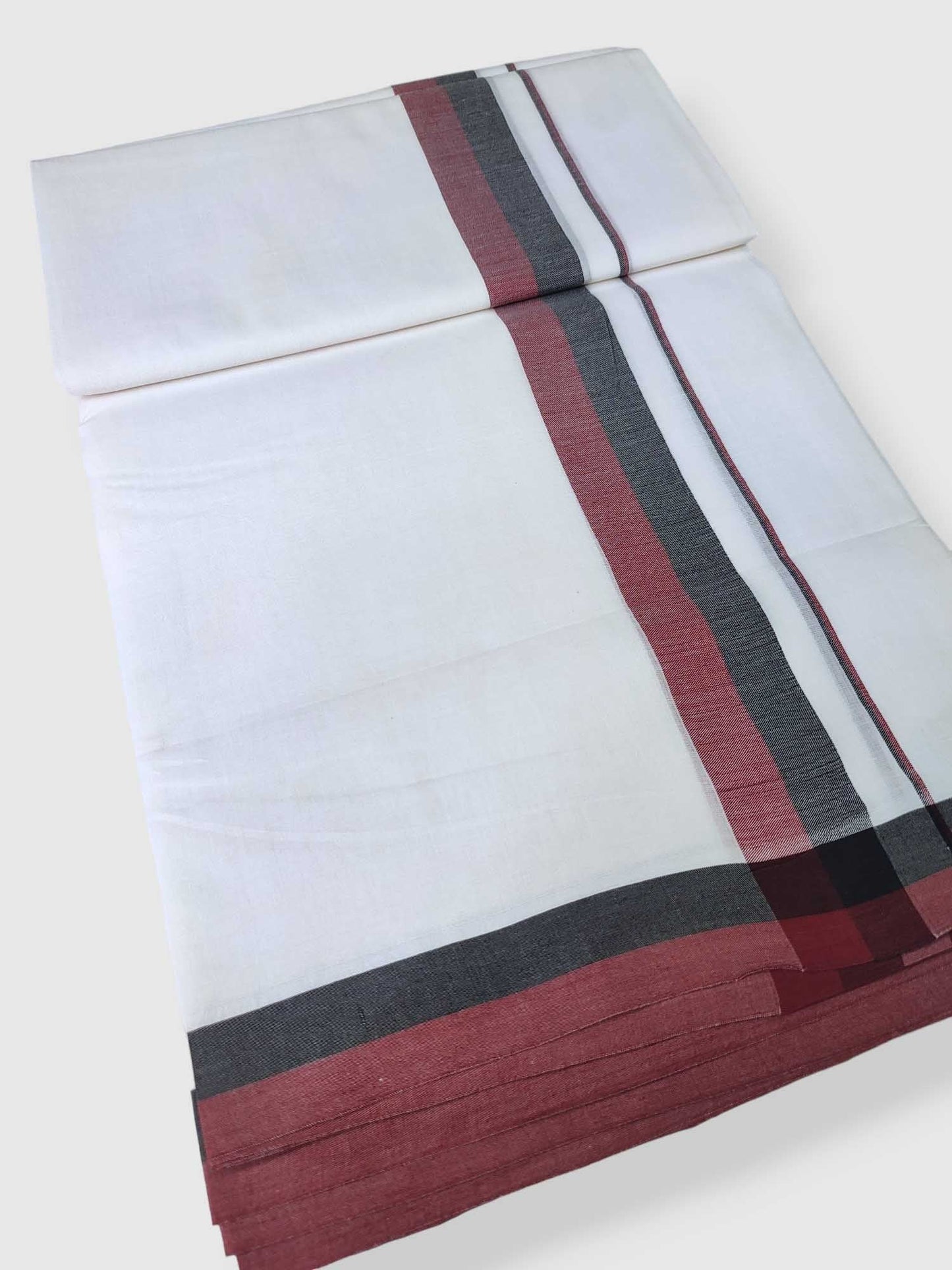Pure White Cotton Men's Double Dhoti