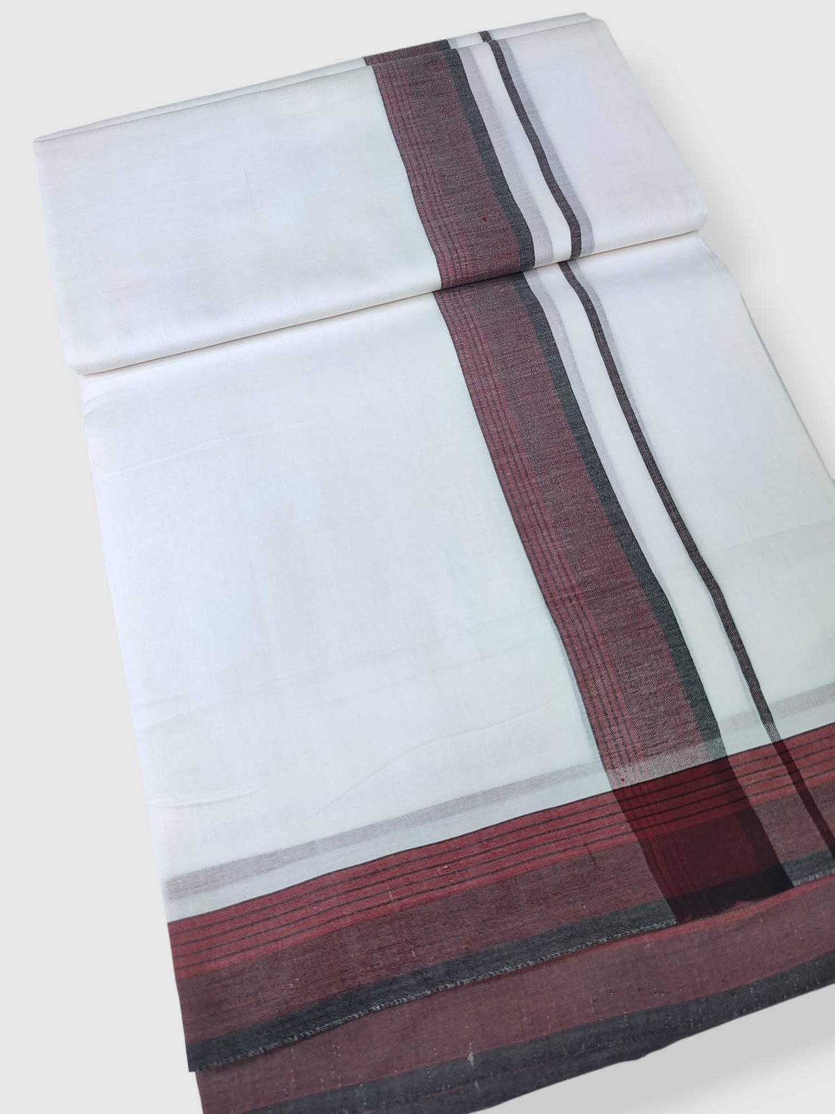Pure White Cotton Men's Double Dhoti