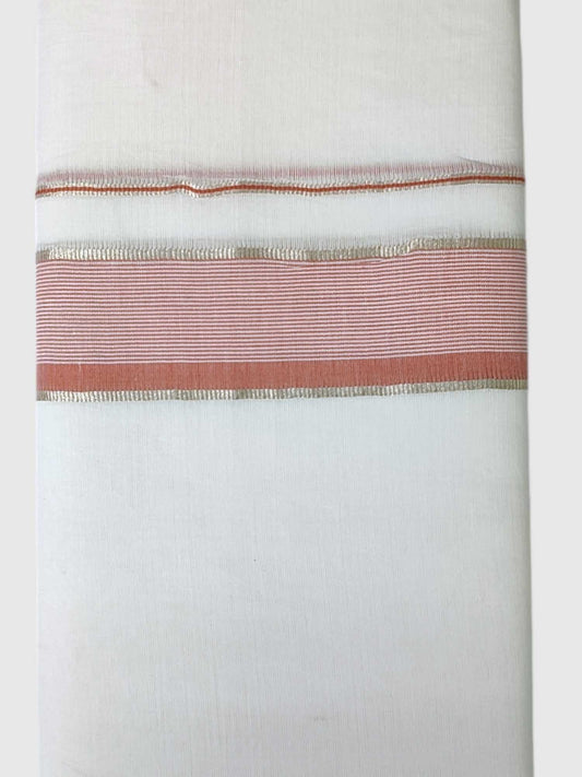 Pure White Cotton Men's Double Dhoti