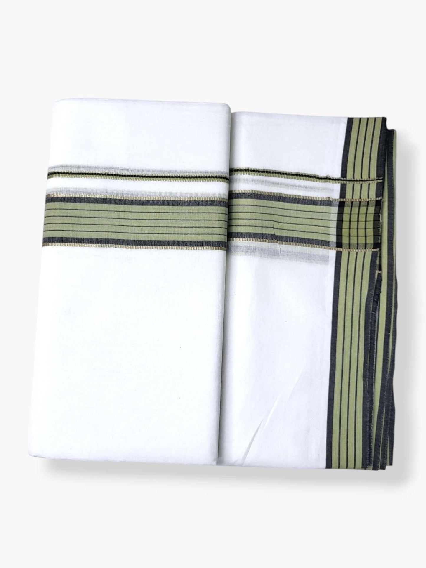 Pure White Cotton Men's Double Dhoti