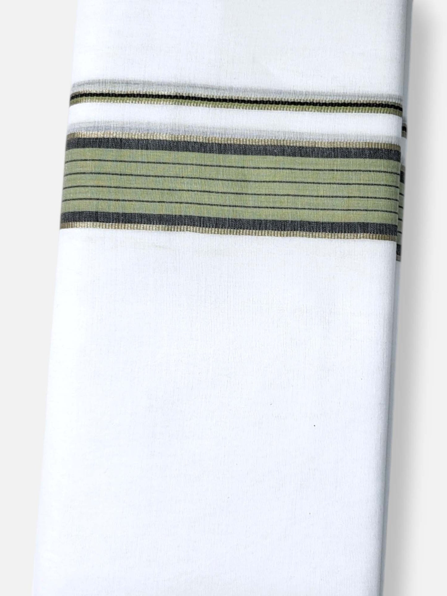 Pure White Cotton Men's Double Dhoti