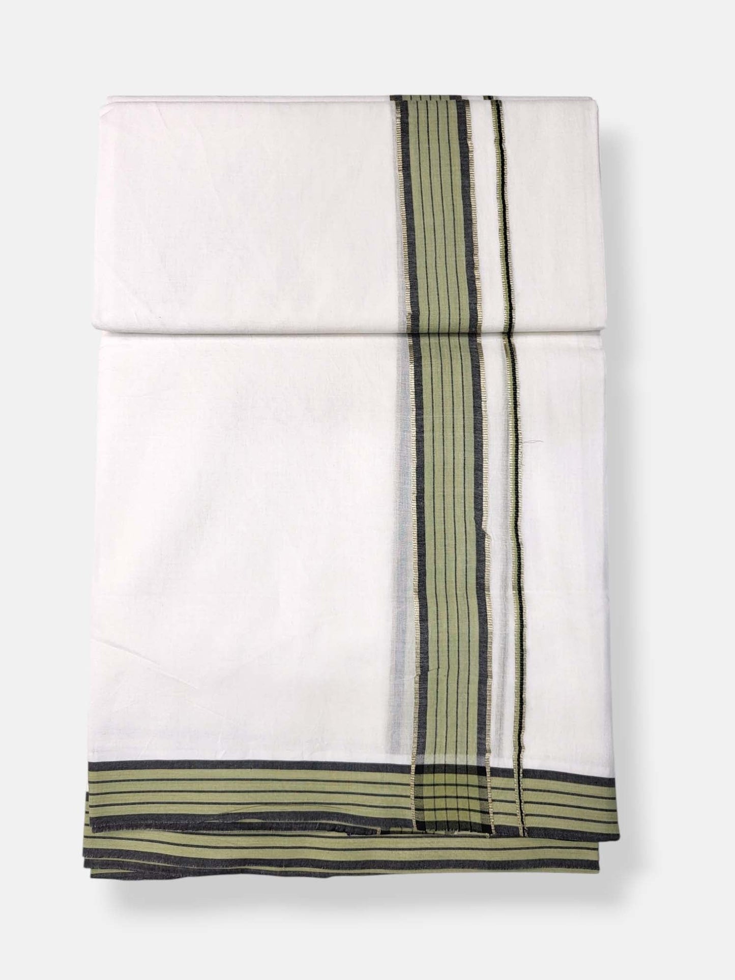 Pure White Cotton Men's Double Dhoti