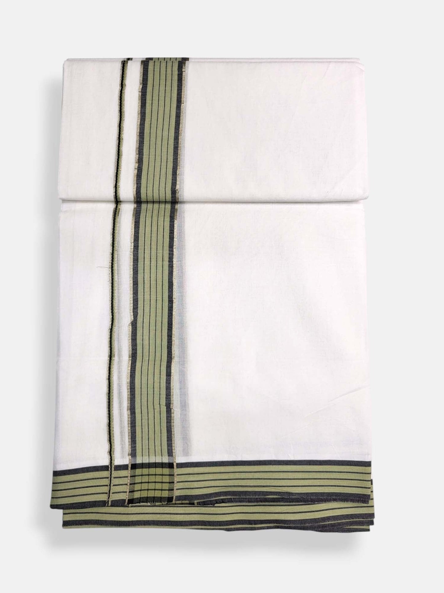 Pure White Cotton Men's Double Dhoti