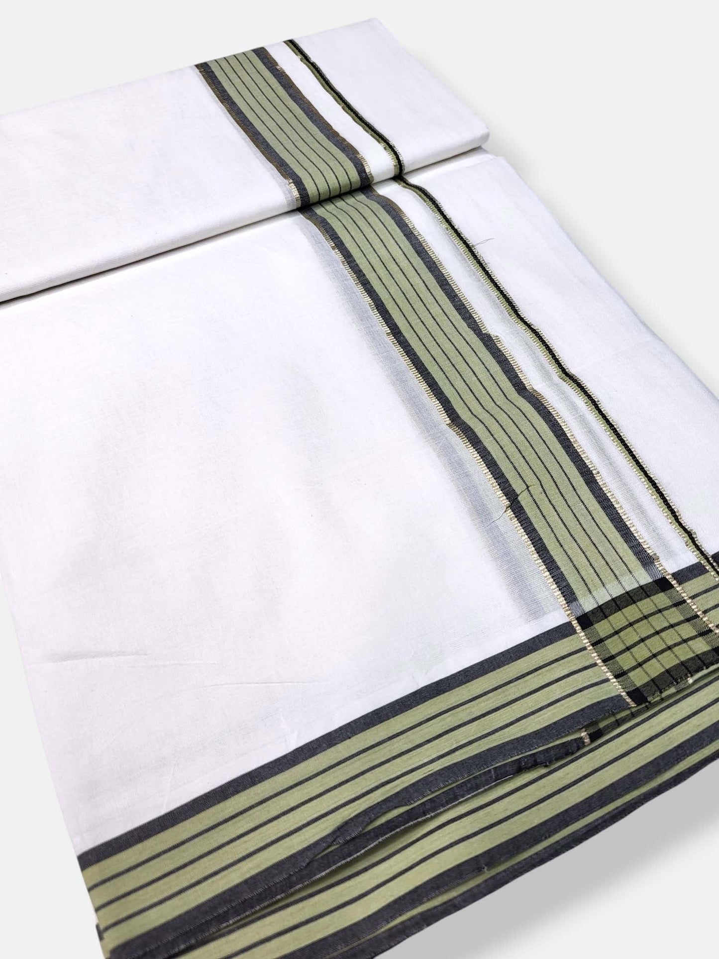 Pure White Cotton Men's Double Dhoti