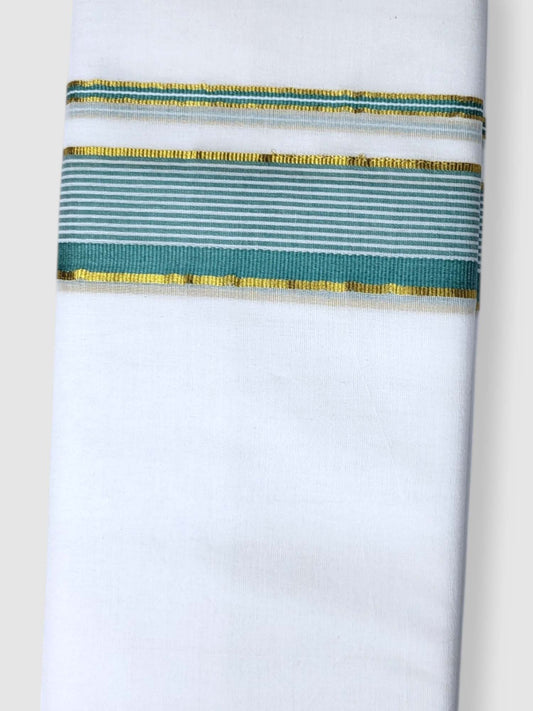 Pure White Cotton Men's Double Dhoti