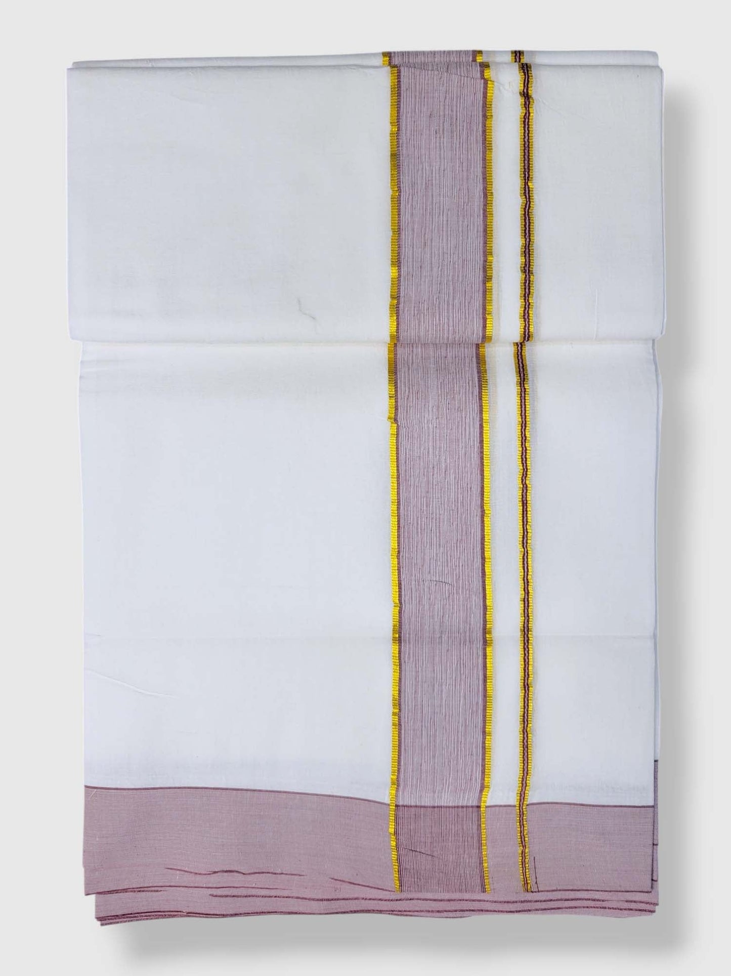 Pure White Cotton Men's Double Dhoti