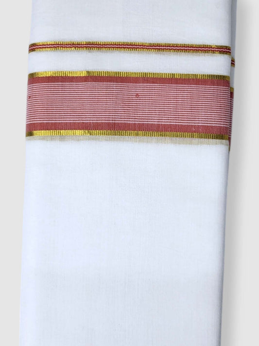 Pure White Cotton Men's Double Dhoti