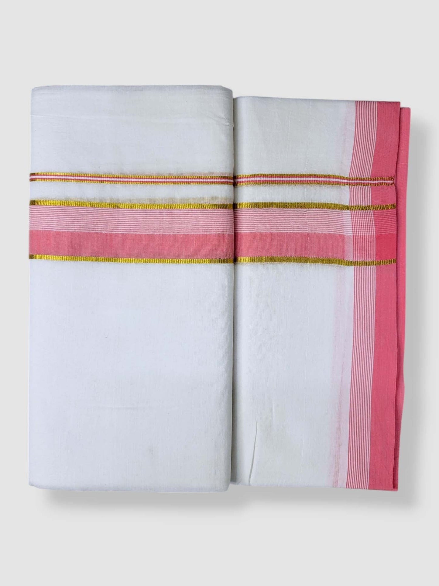 Pure White Cotton Men's Double Dhoti