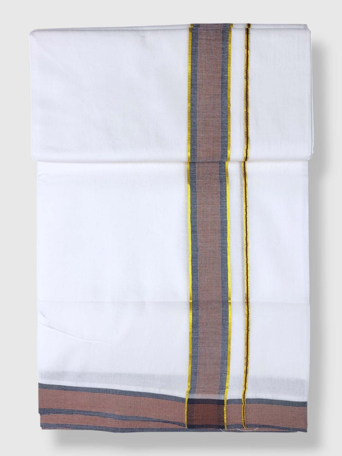 Pure White Cotton Men's Double Dhoti