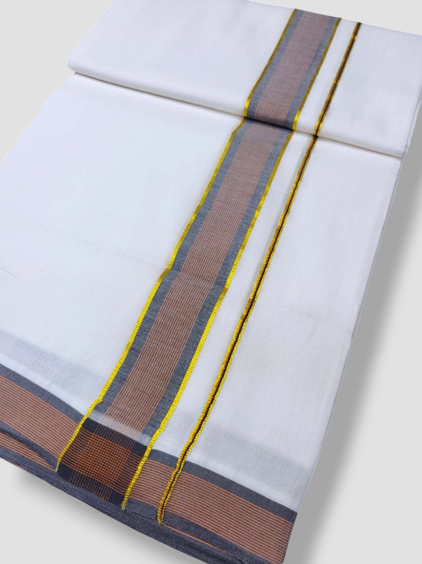 Pure White Cotton Men's Double Dhoti