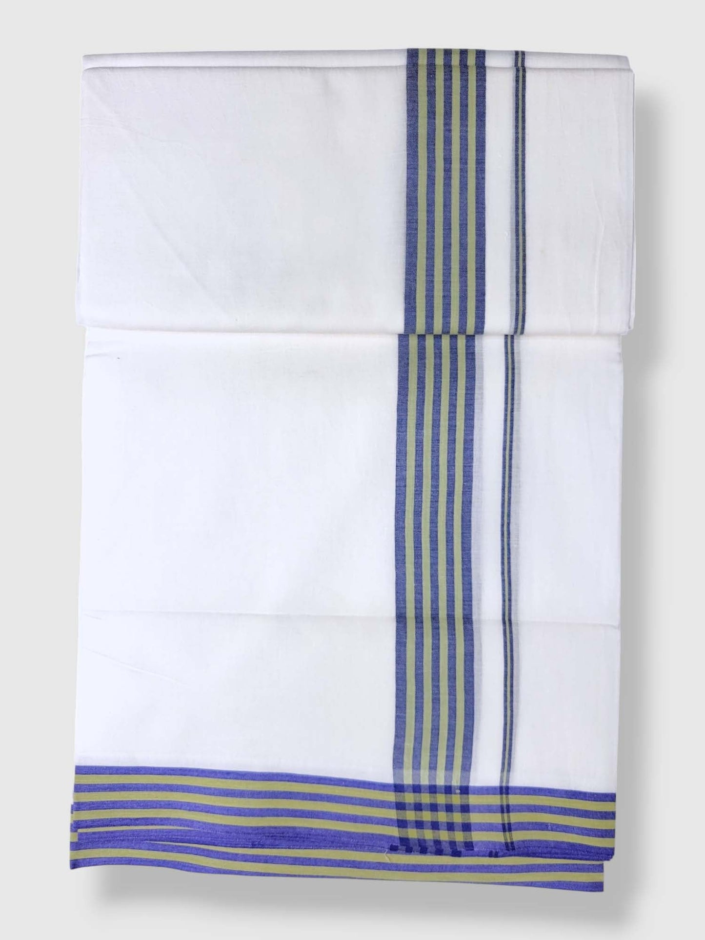 Pure White Cotton Men's Double Dhoti
