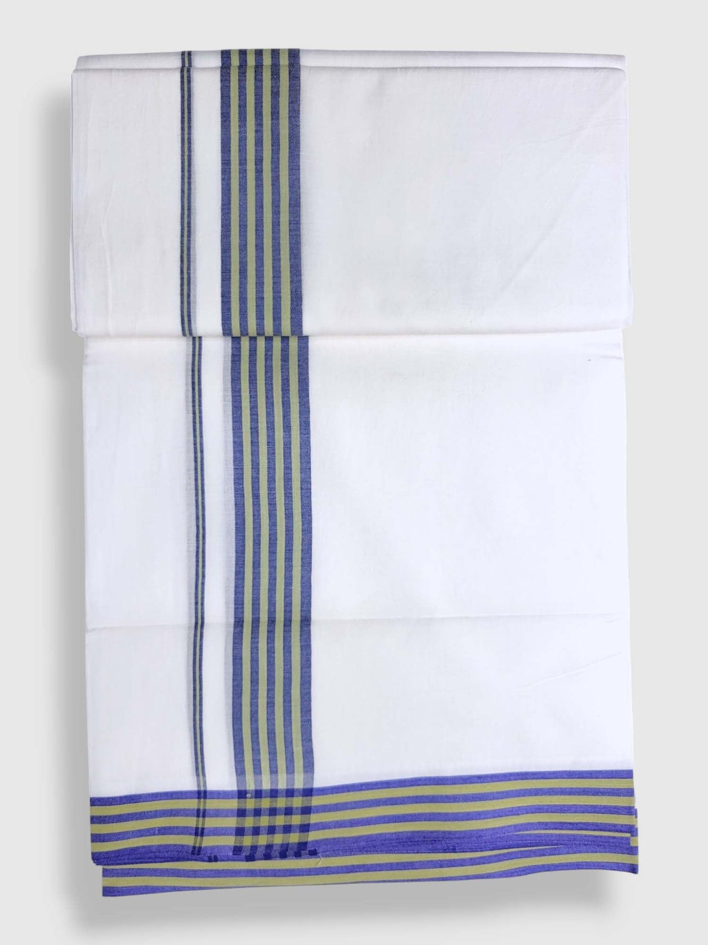 Pure White Cotton Men's Double Dhoti