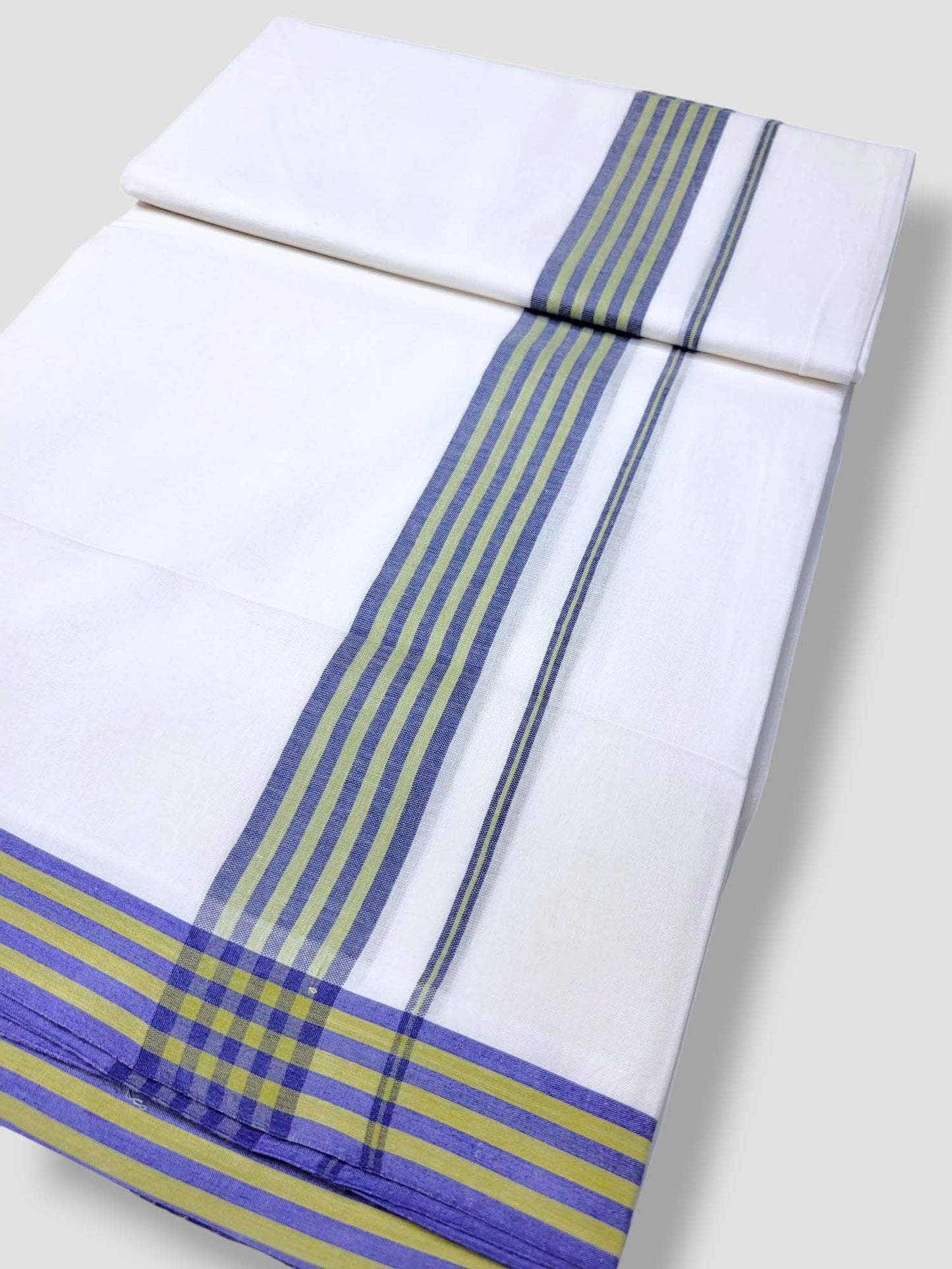Pure White Cotton Men's Double Dhoti