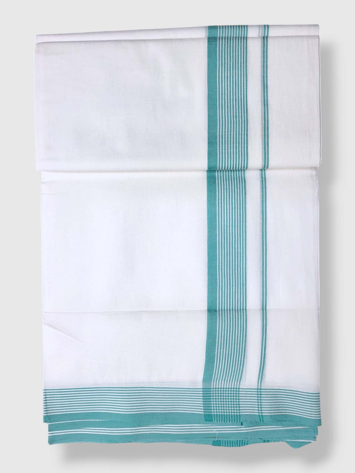 Pure White Cotton Men's Double Dhoti