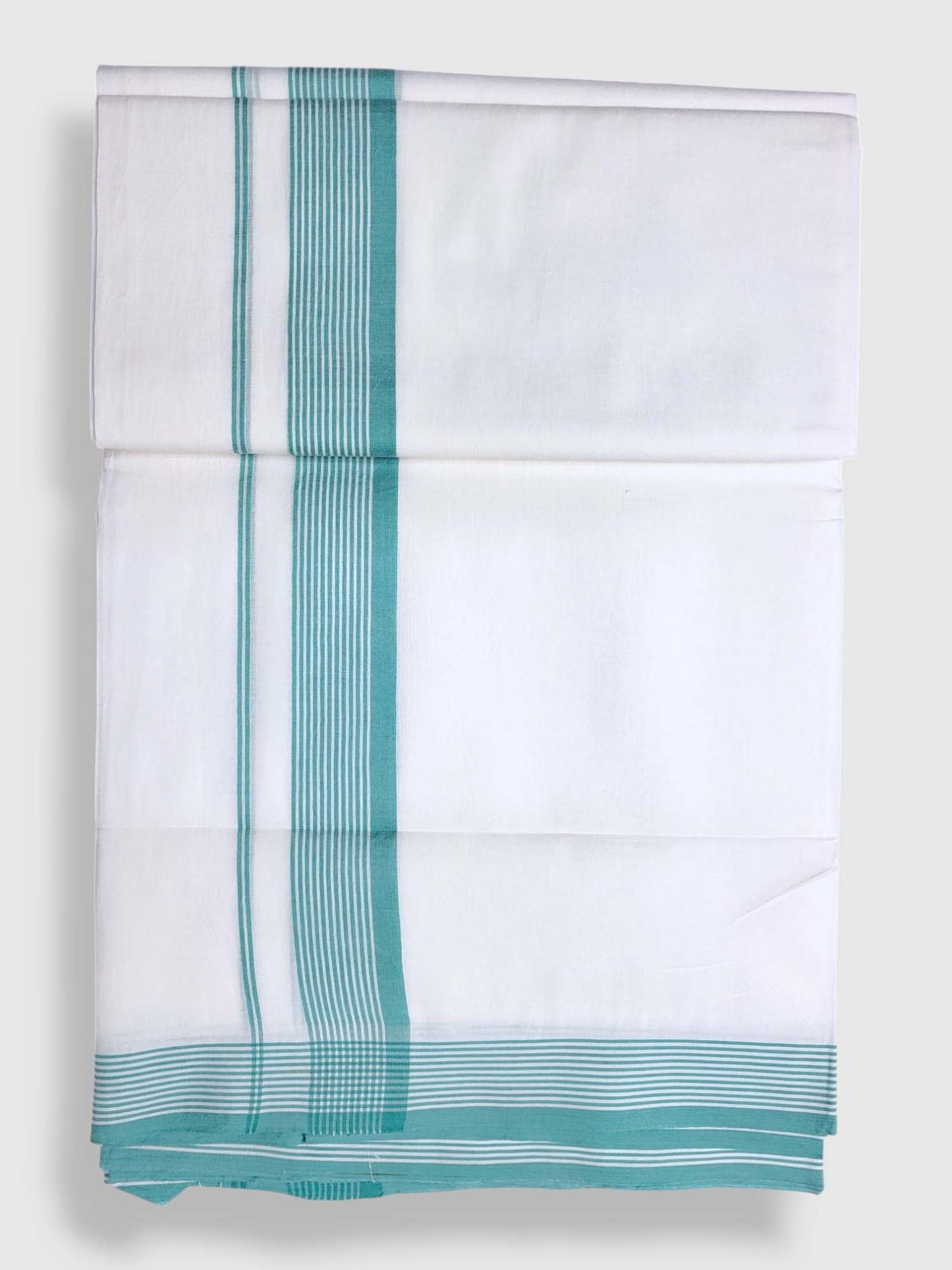 Pure White Cotton Men's Double Dhoti