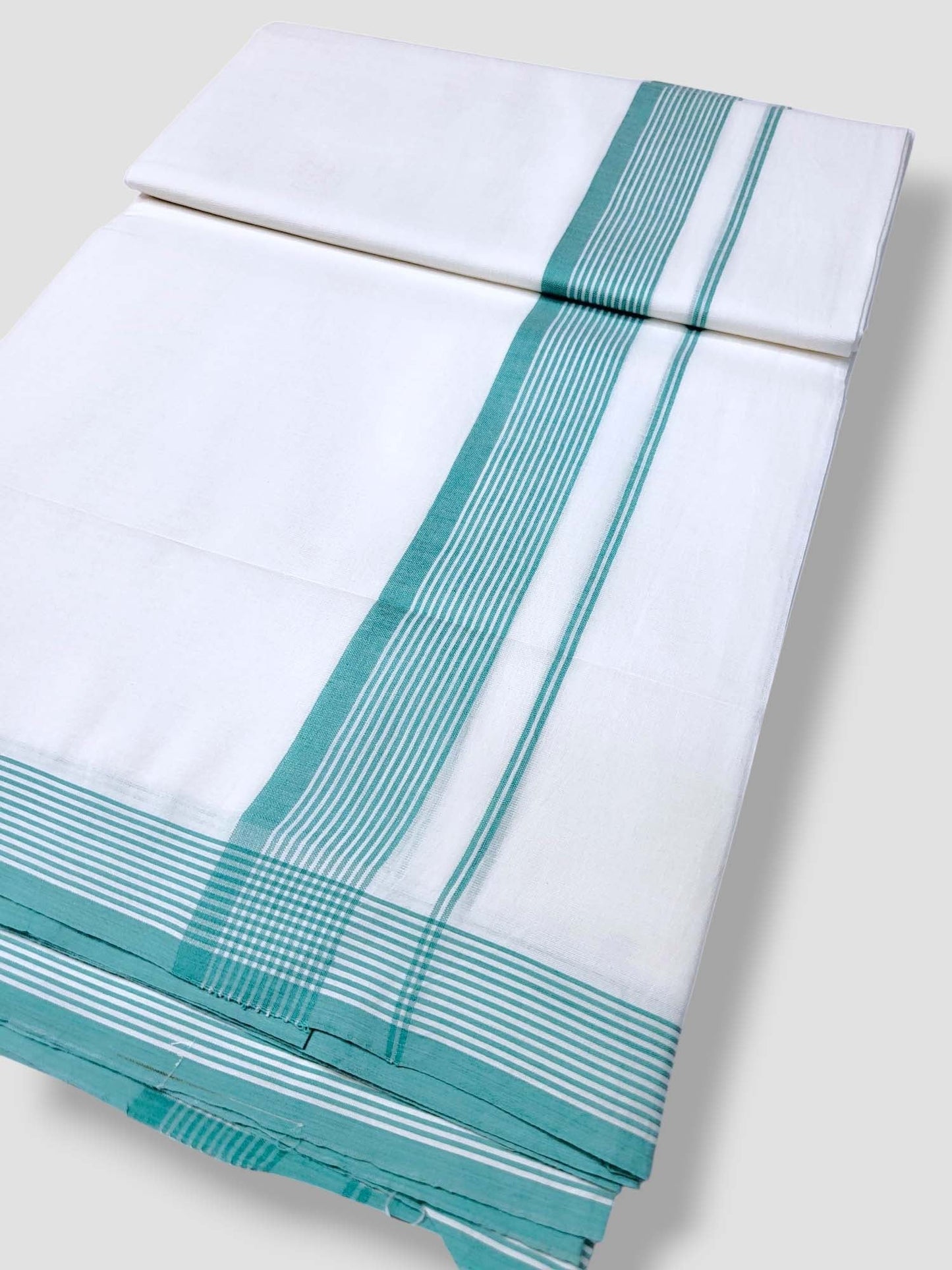 Pure White Cotton Men's Double Dhoti