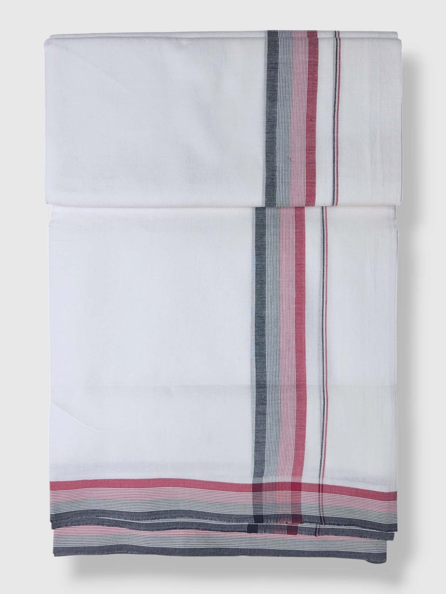 Pure White Cotton Men's Double Dhoti