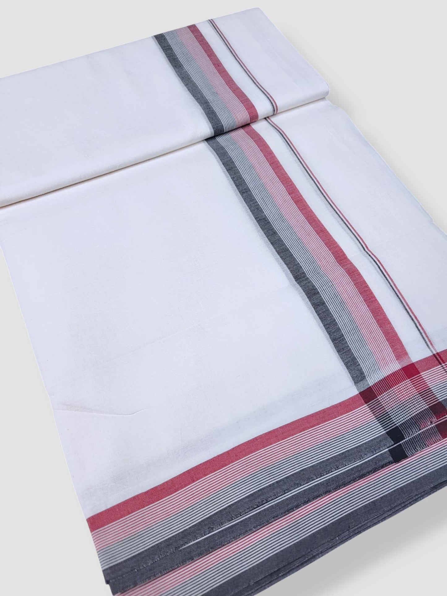 Pure White Cotton Men's Double Dhoti